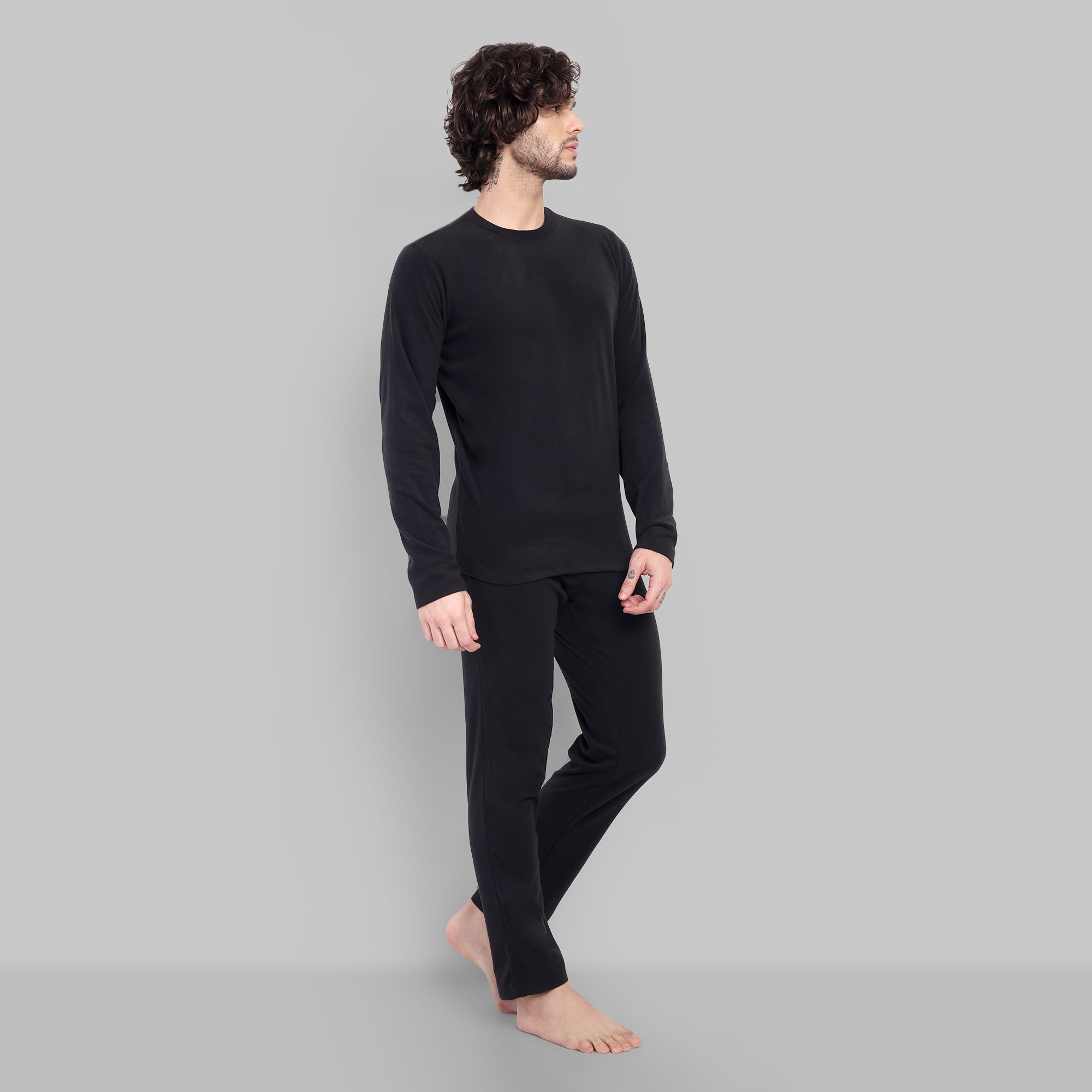 Fleece Thermal Bottom Wear – Winter Base Layer (EH500) Black-thumbmail-4