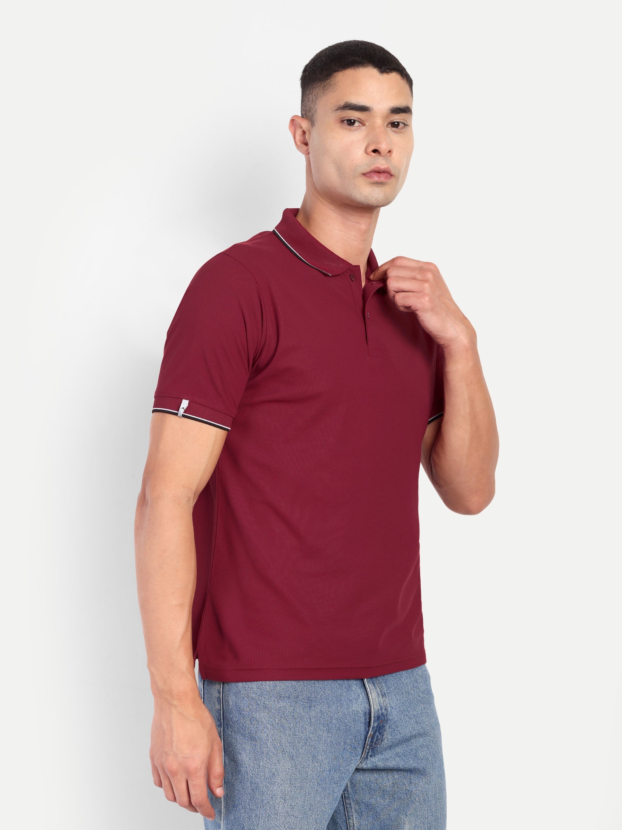 Adventra Polo Half Sleeve Tshirt ADP100 (Dark Red)-thumbmail-4