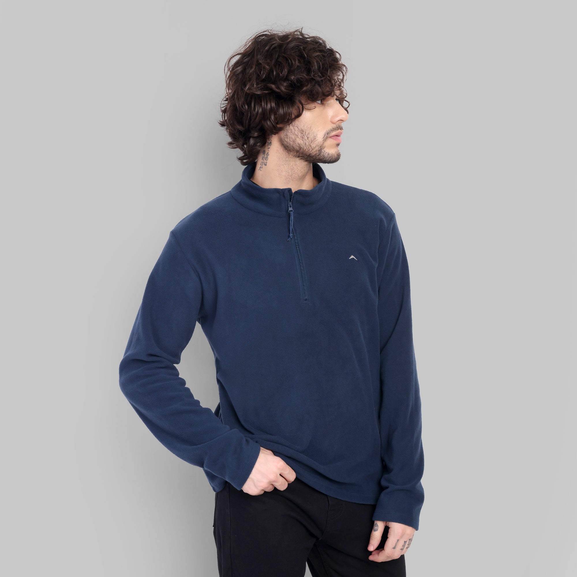 Half Zip Fleece Jacket – Lightweight (ET1000) Navy Blue-thumbmail-4