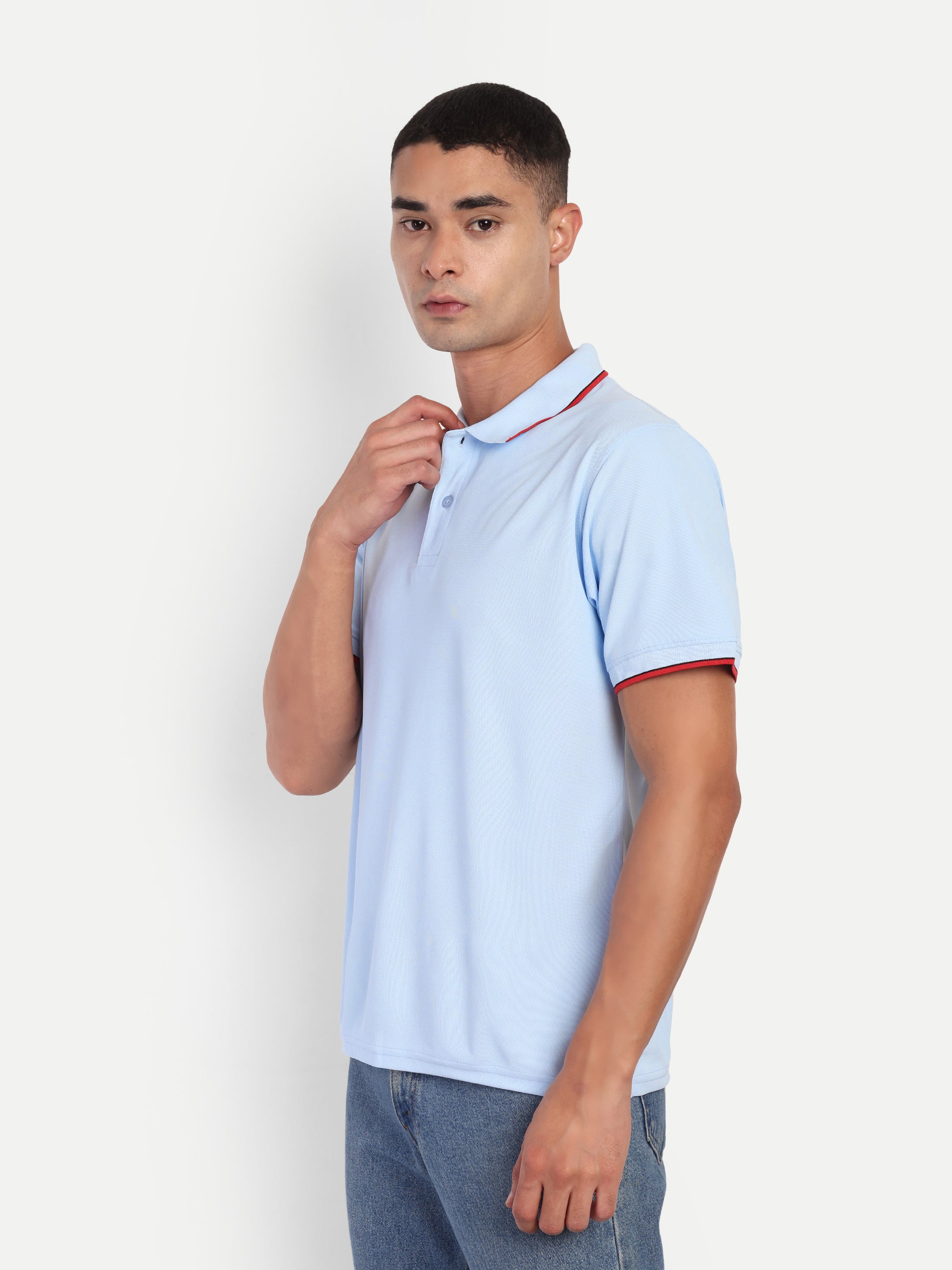 Adventra Polo Half Sleeve Tshirt ADP100 (Sky Blue)-thumbmail-4