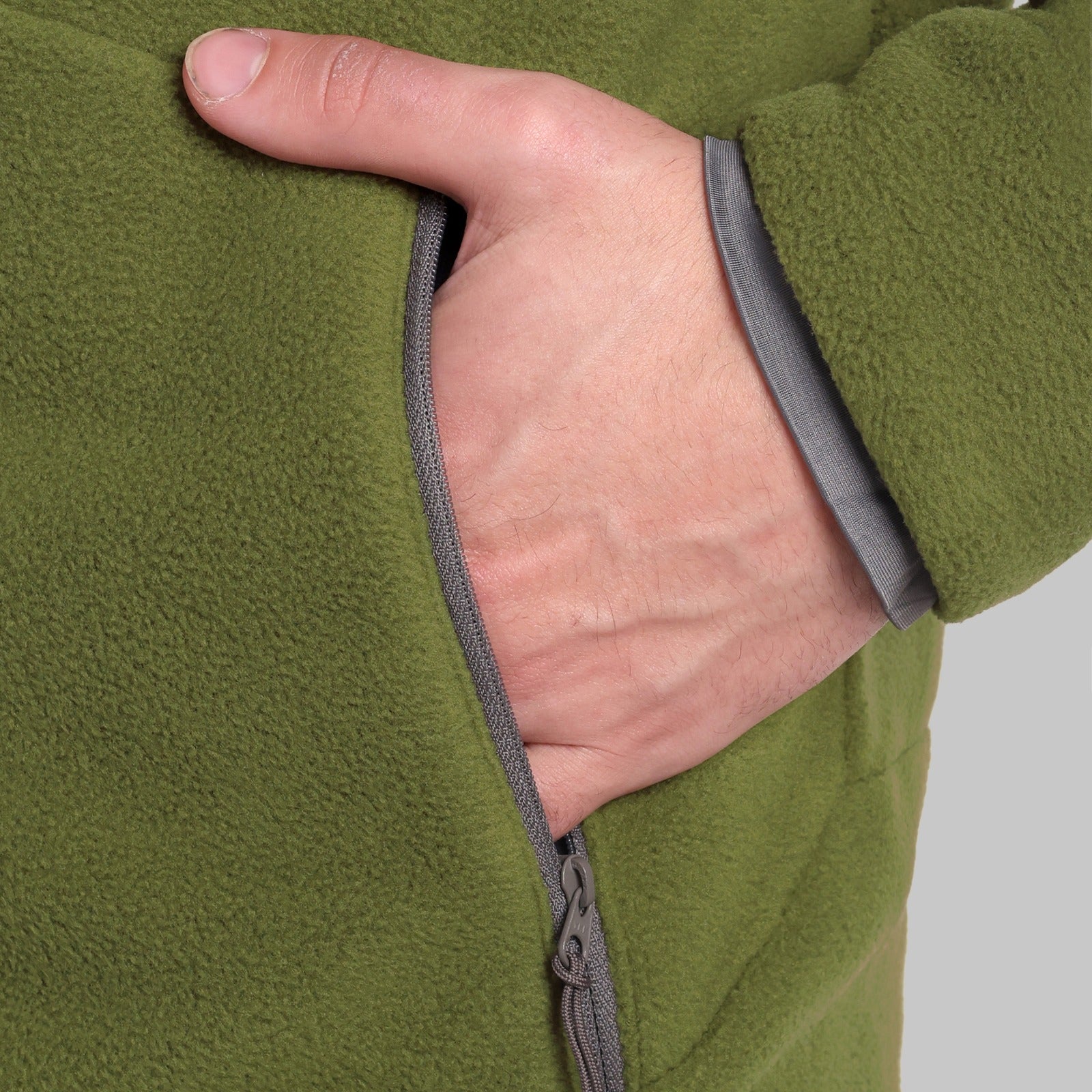 Sherpa Fleece Full Zip Hoodie Jacket – Ultra Warm (ET501) Olive Green-thumbmail-3