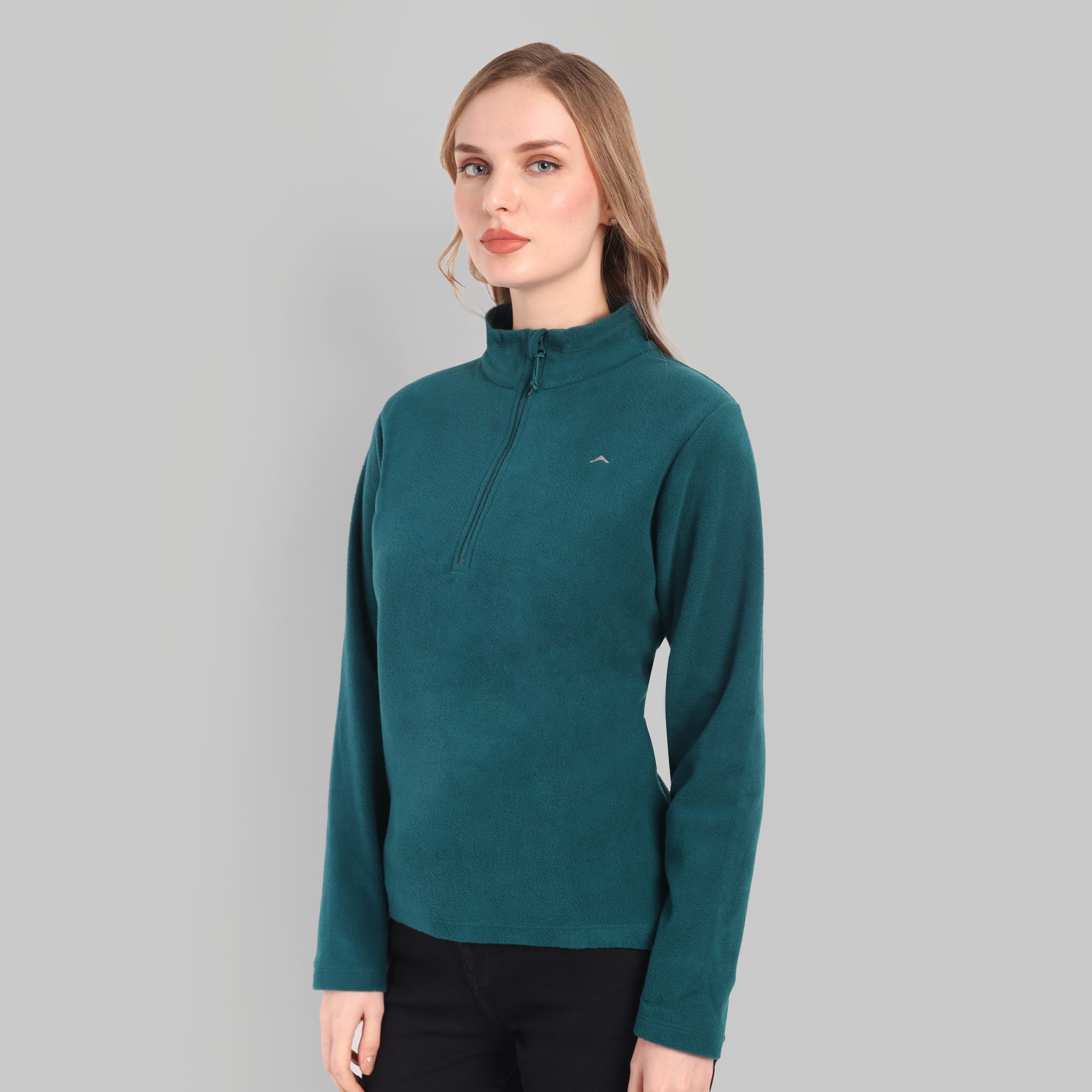 Women Half Zip Fleece Jacket – Lightweight (ET1000) Glacial Teal-thumbmail-4