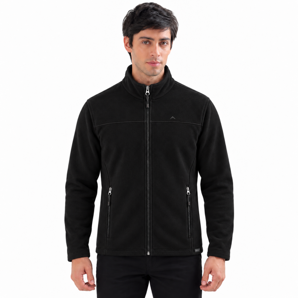 Men's Full Zip Fleece Jacket – Lightweight (EH400) Black-thumbmail-1