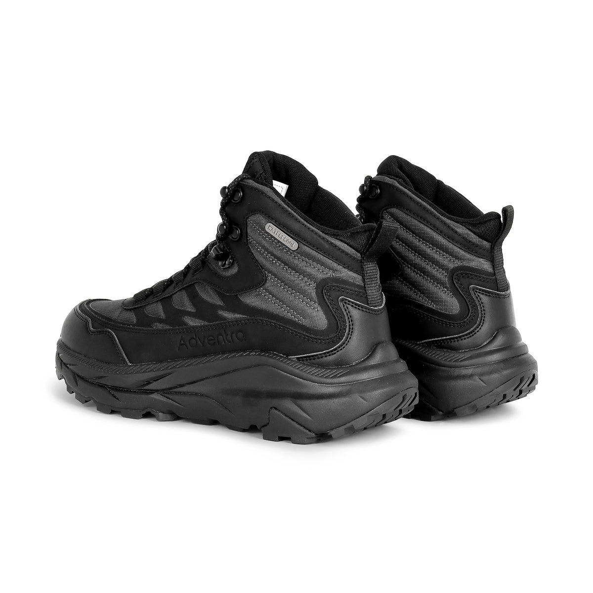Waterproof Mid Ankle Hiking Shoes with Anti-Skid Rubber Sole (ET1112) - Black-thumbmail-8