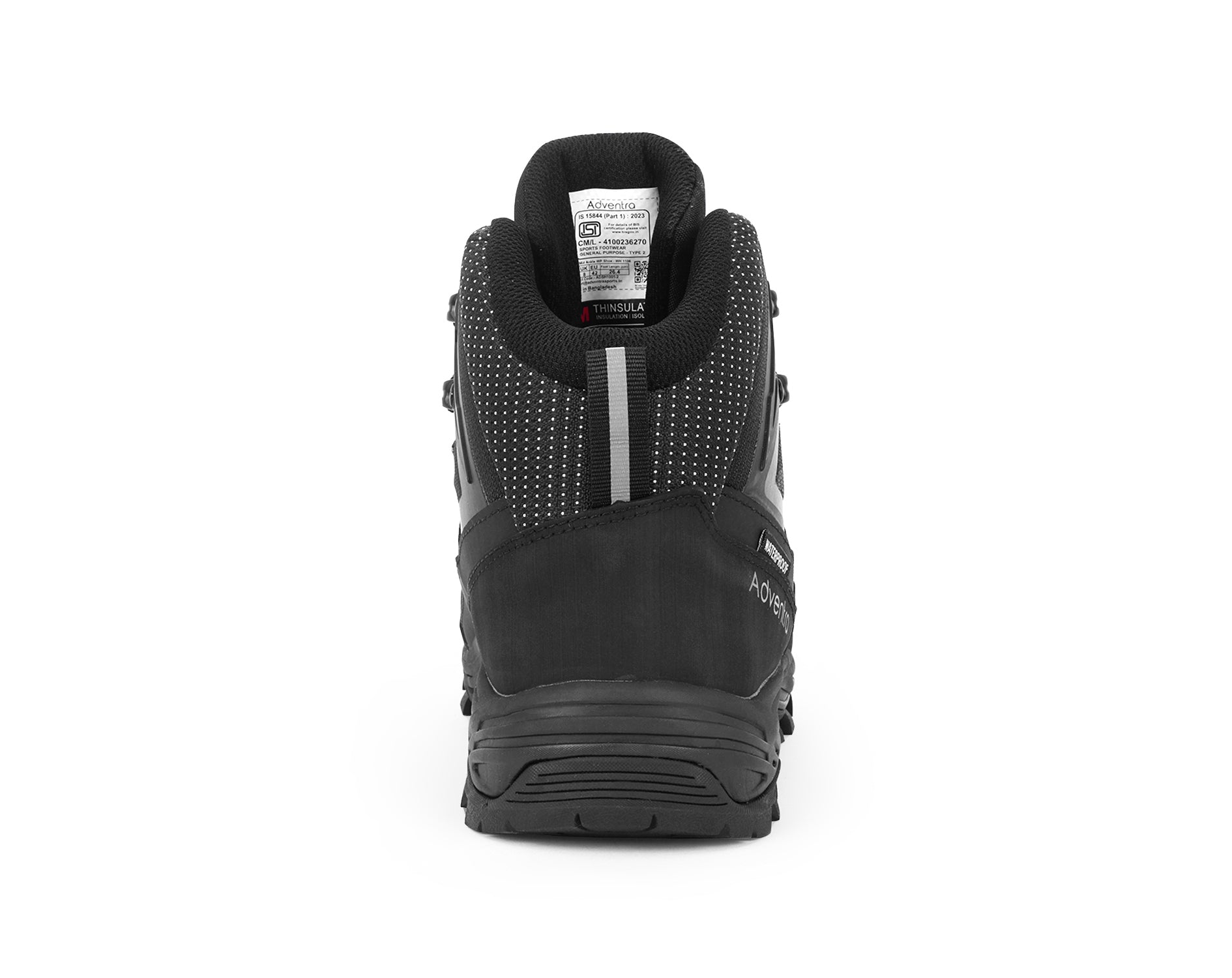 Men Waterproof Mid-Top Hiking Shoes with 3M Insulation (WH1106) Black-thumbmail-4