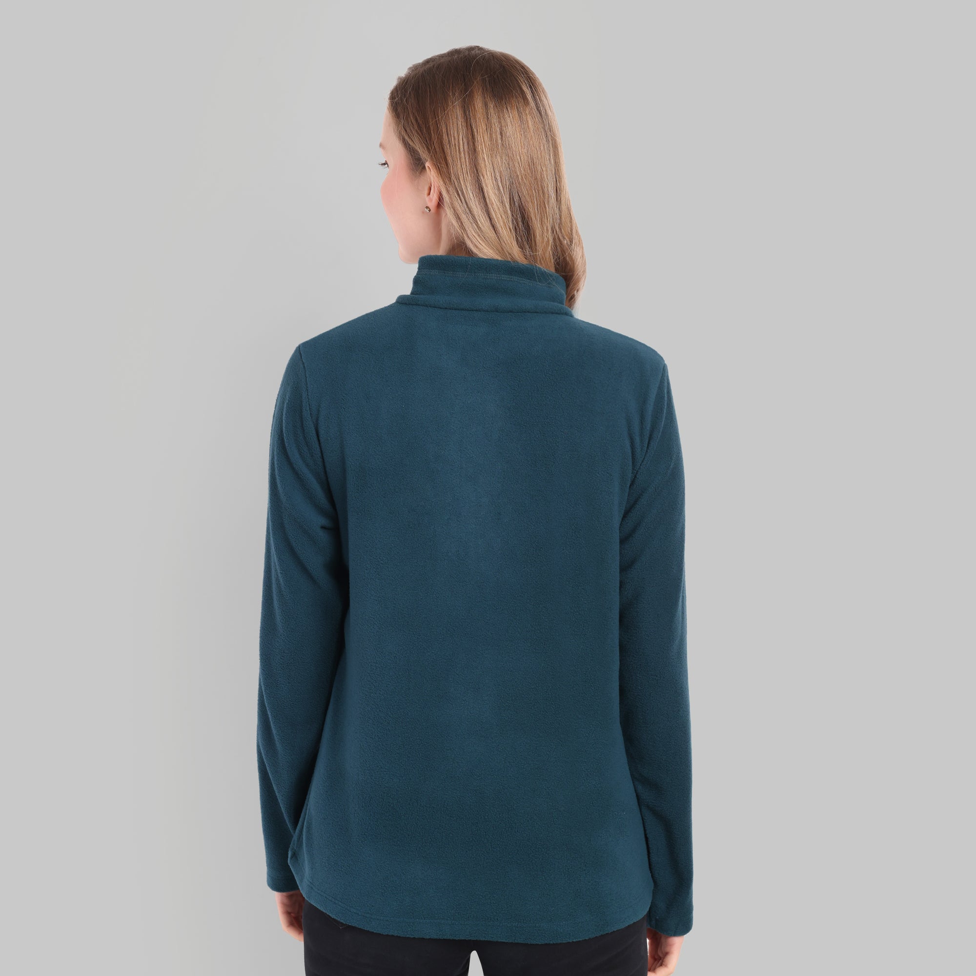 Women Half Zip Fleece Jacket – Lightweight (ET1000) Navy Blue-thumbmail-5