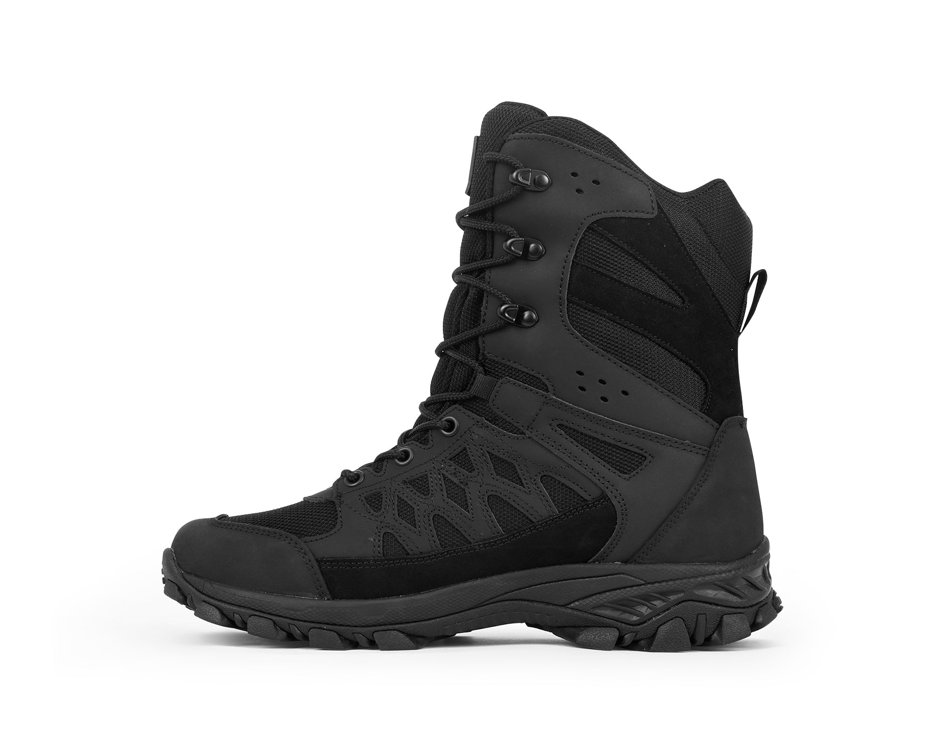 Men Waterproof High-Top Hiking Shoes with Cushioned Comfort (WH1108) Black-thumbmail-6