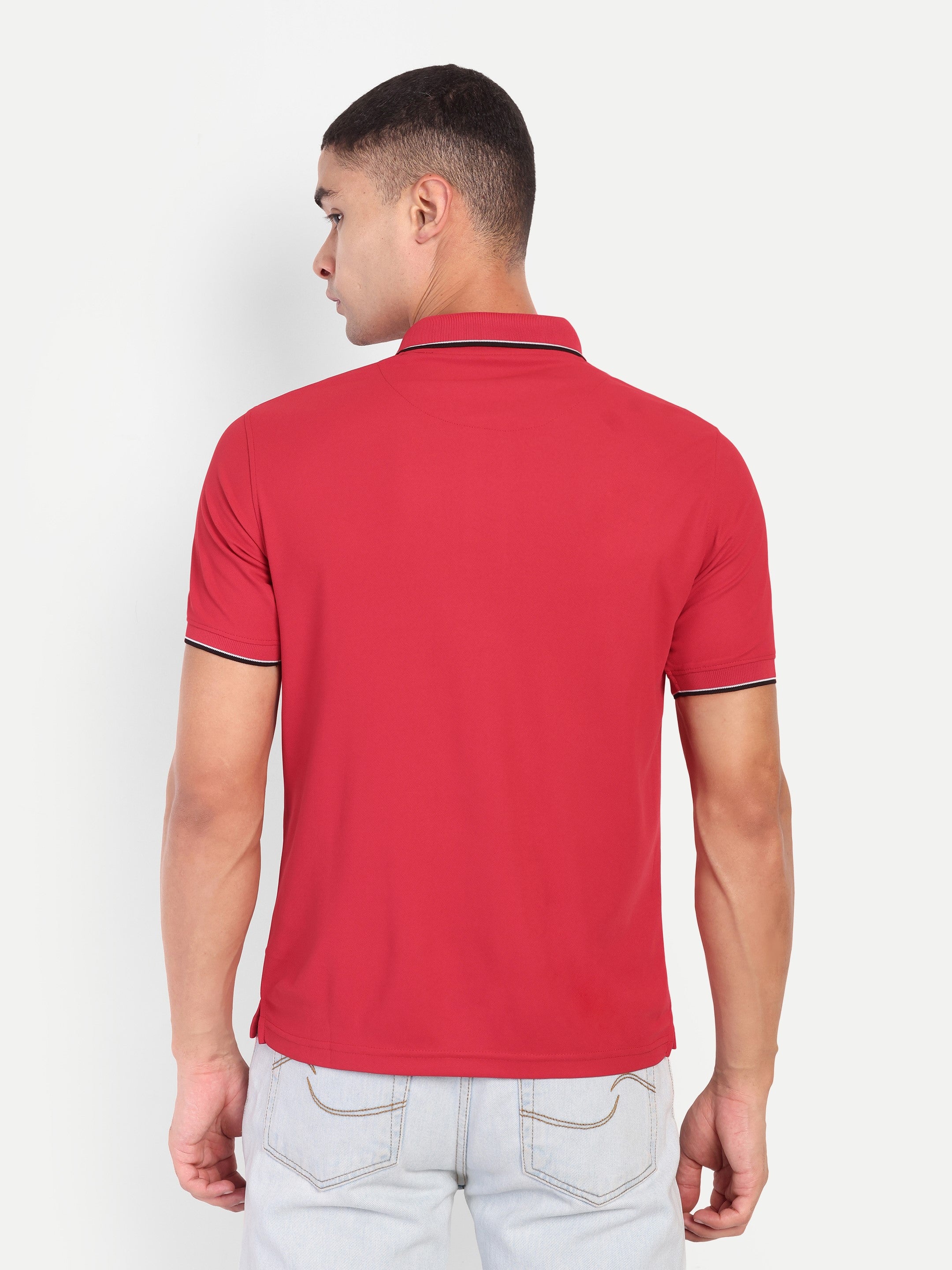 Adventra Polo Half Sleeve Tshirt ADP100 (Red)-thumbmail-5
