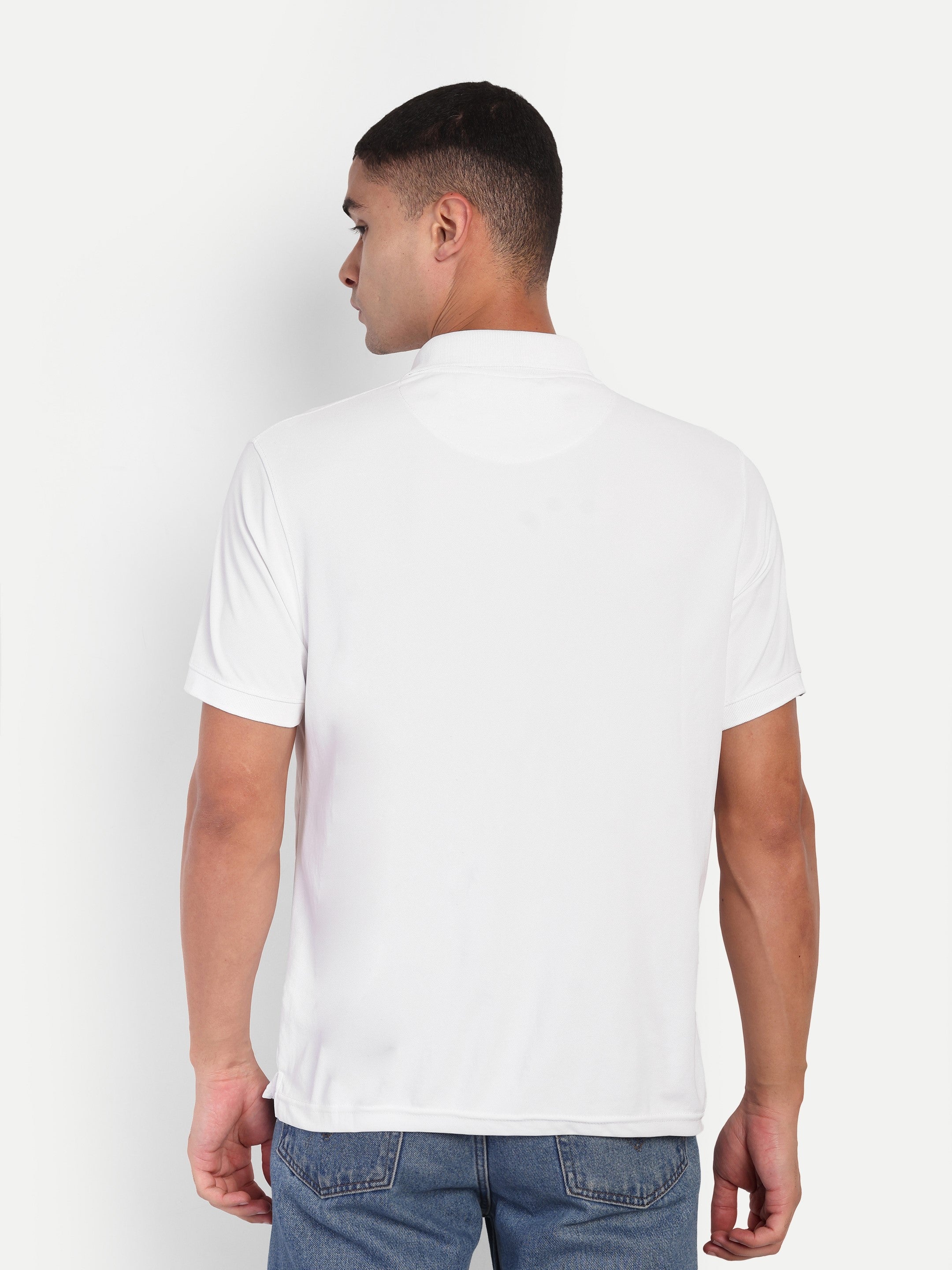 Adventra Polo Half Sleeve Tshirt ADP100 (White)-thumbmail-5