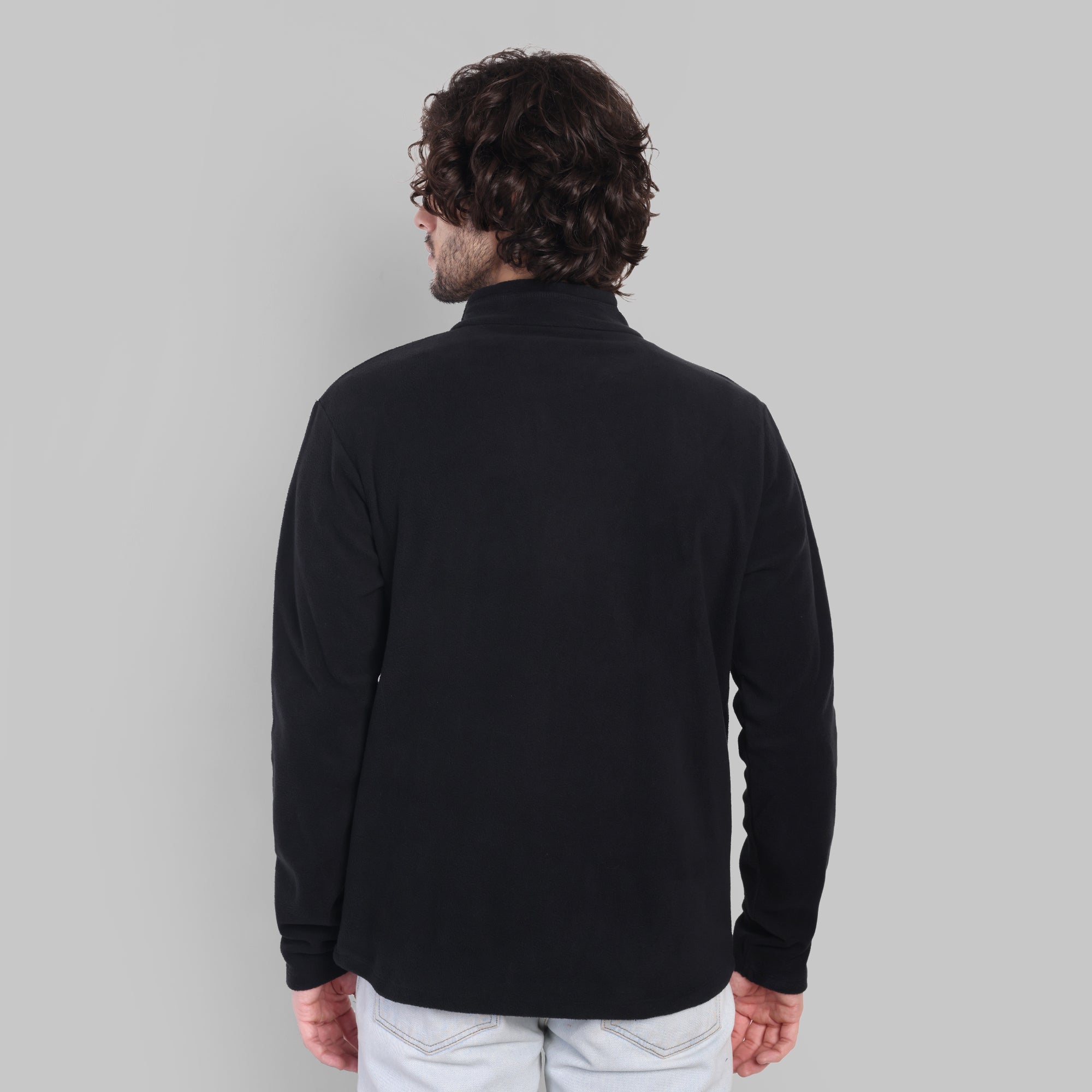 Half Zip Fleece Jacket – Lightweight (ET1000) Black-thumbmail-6