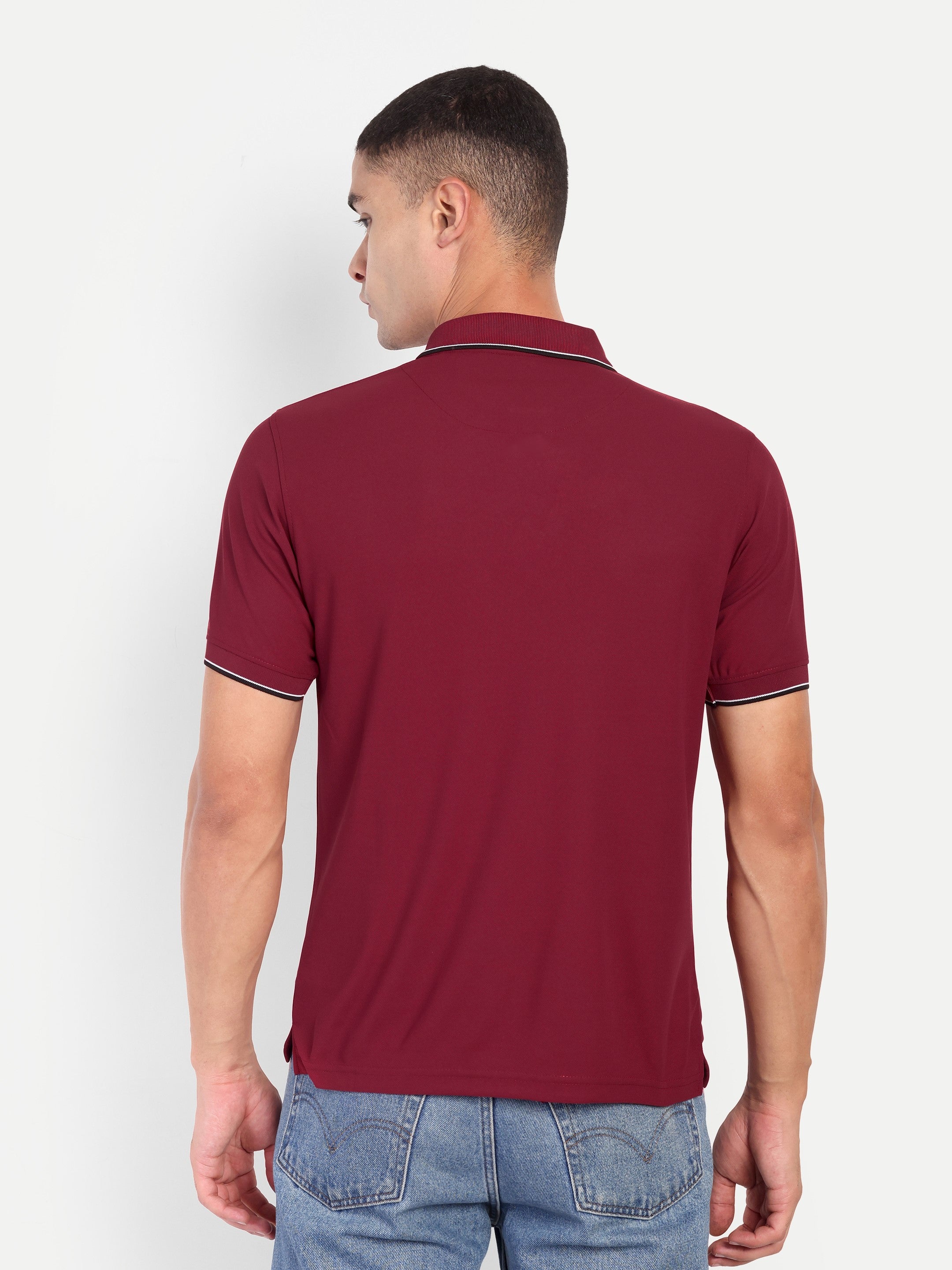 Adventra Polo Half Sleeve Tshirt ADP100 (Dark Red)-thumbmail-5