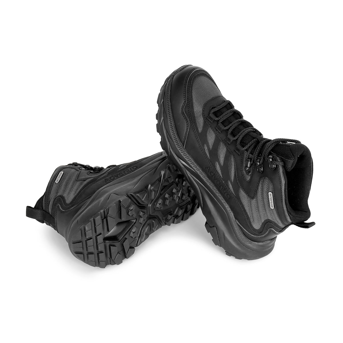 Waterproof Mid Ankle Hiking Shoes with Anti-Skid Rubber Sole (ET1112) - Black-thumbmail-9
