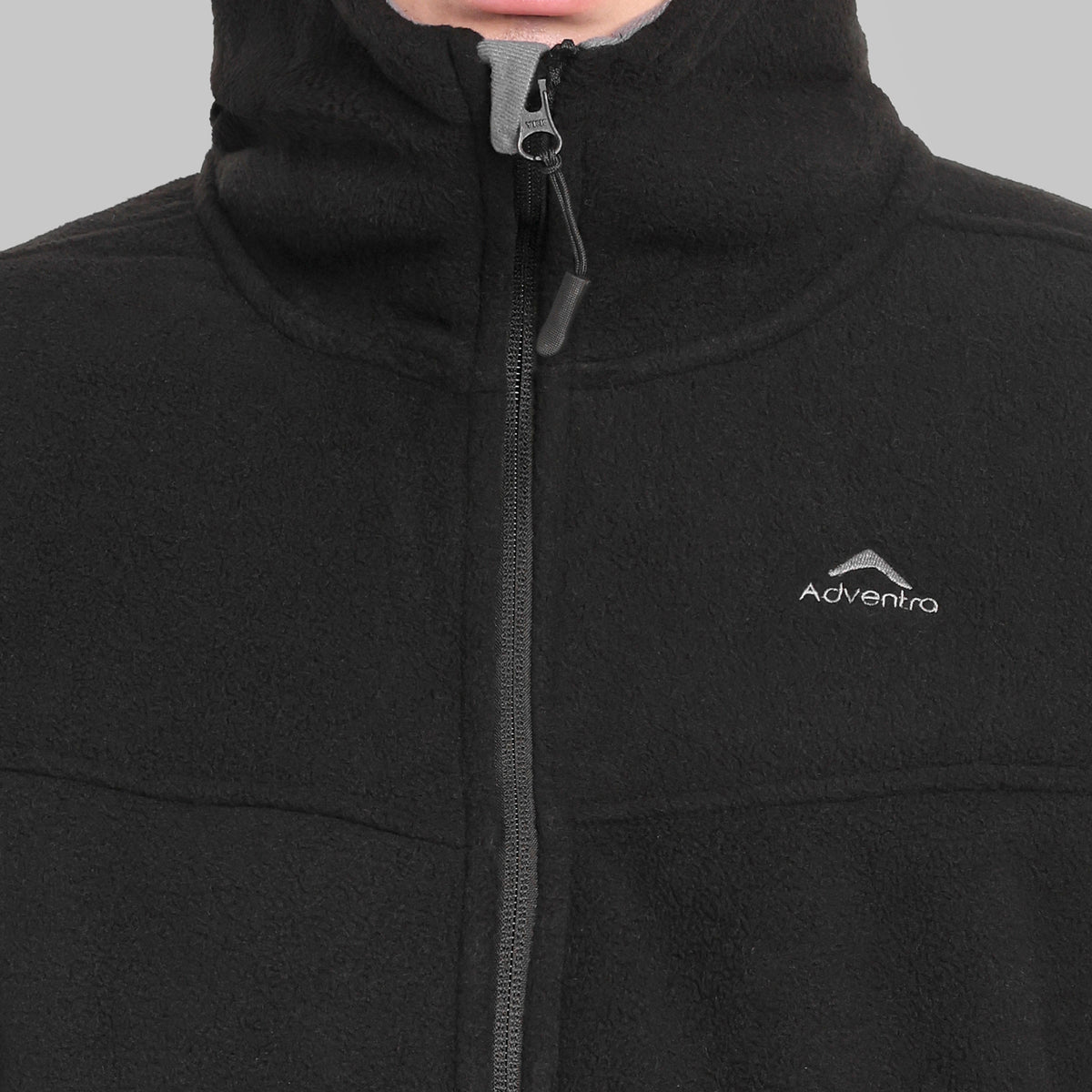 Sherpa Fleece Full Zip Hoodie Jacket – Ultra Warm (ET501) Black-thumbmail-2