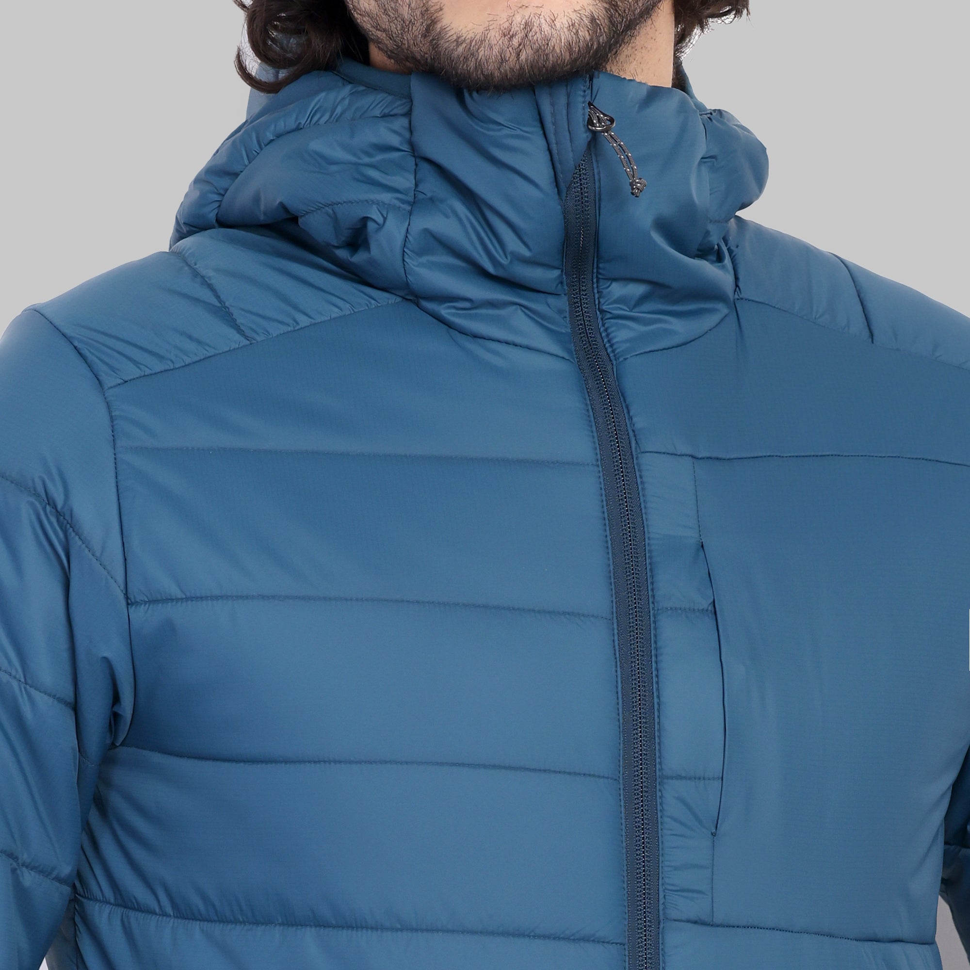 Lightweight Packable Jacket with Hood – Water-Repellent & Insulated - 5°C (ET1100) – Teal Blue-thumbmail-5