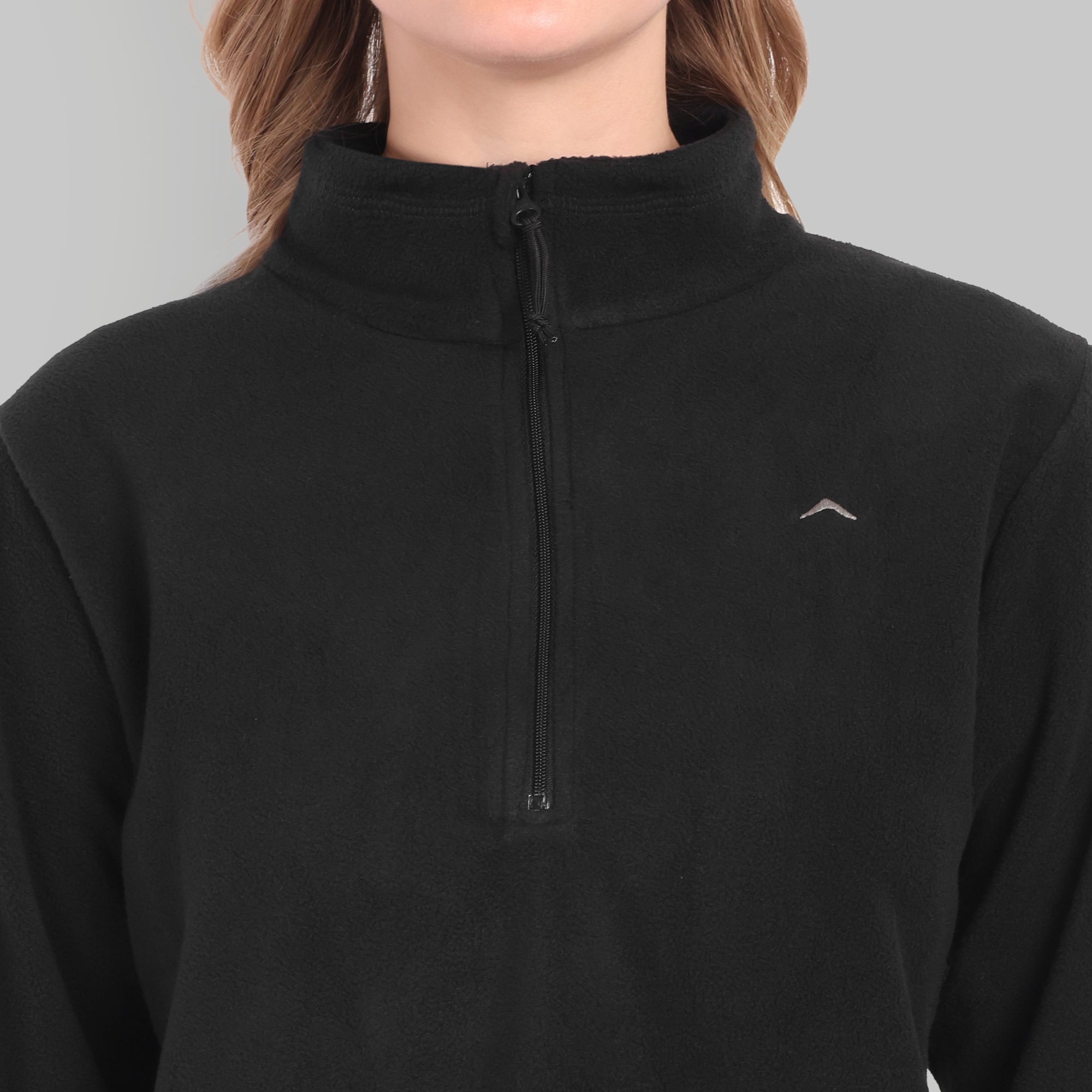 Women Half Zip Fleece Jacket – Lightweight (ET1000) Black-thumbmail-6