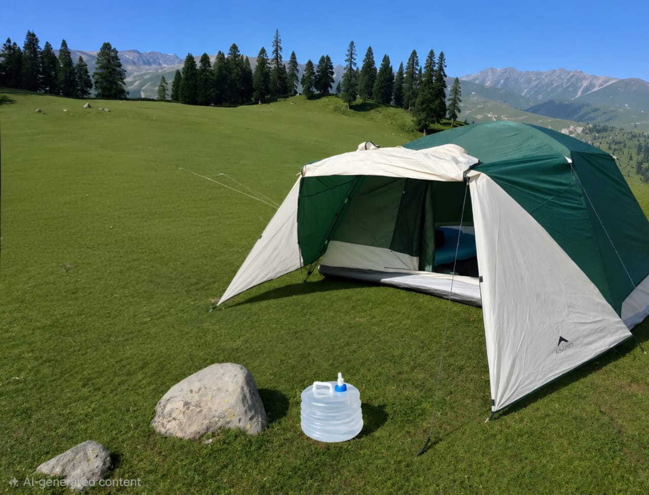 6-Person Waterproof Large Dome Camping Tent with UV Protection & Wind-Ready (ET1106) Green-thumbmail-2