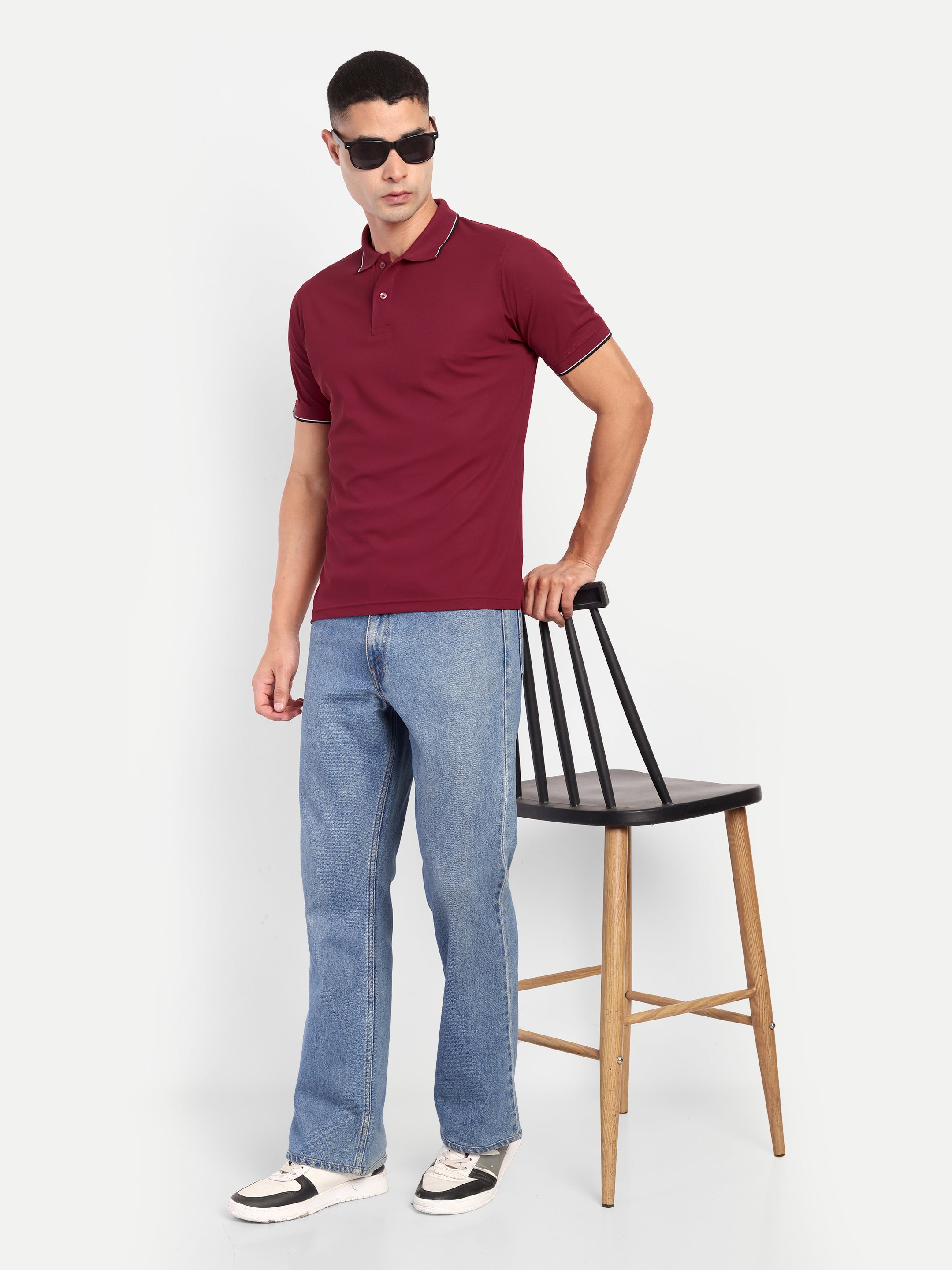 Adventra Polo Half Sleeve Tshirt ADP100 (Dark Red)-thumbmail-7