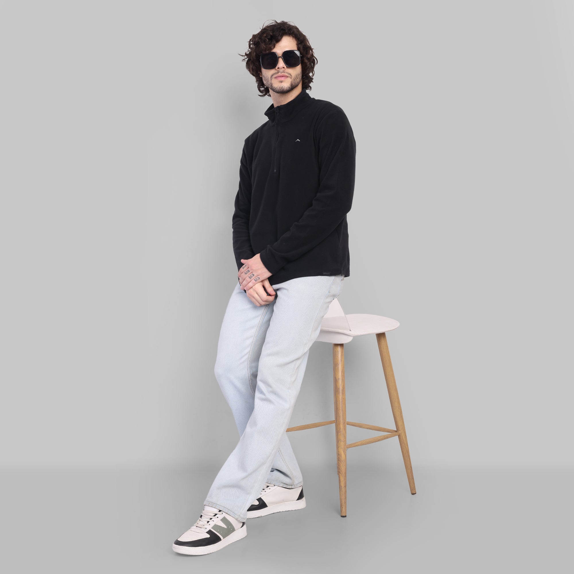 Half Zip Fleece Jacket – Lightweight (ET1000) Black-thumbmail-8