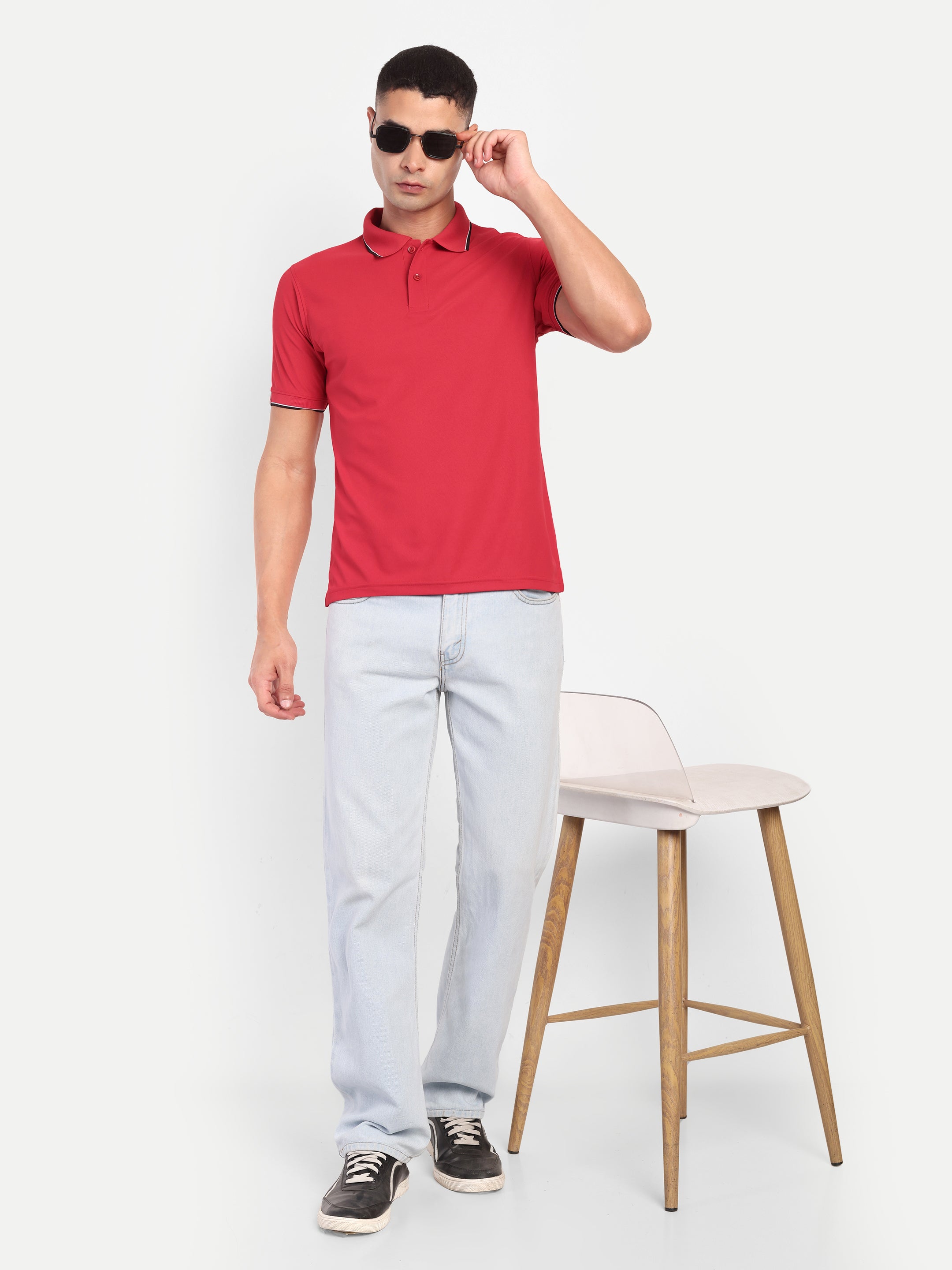 Adventra Polo Half Sleeve Tshirt ADP100 (Red)-thumbmail-7