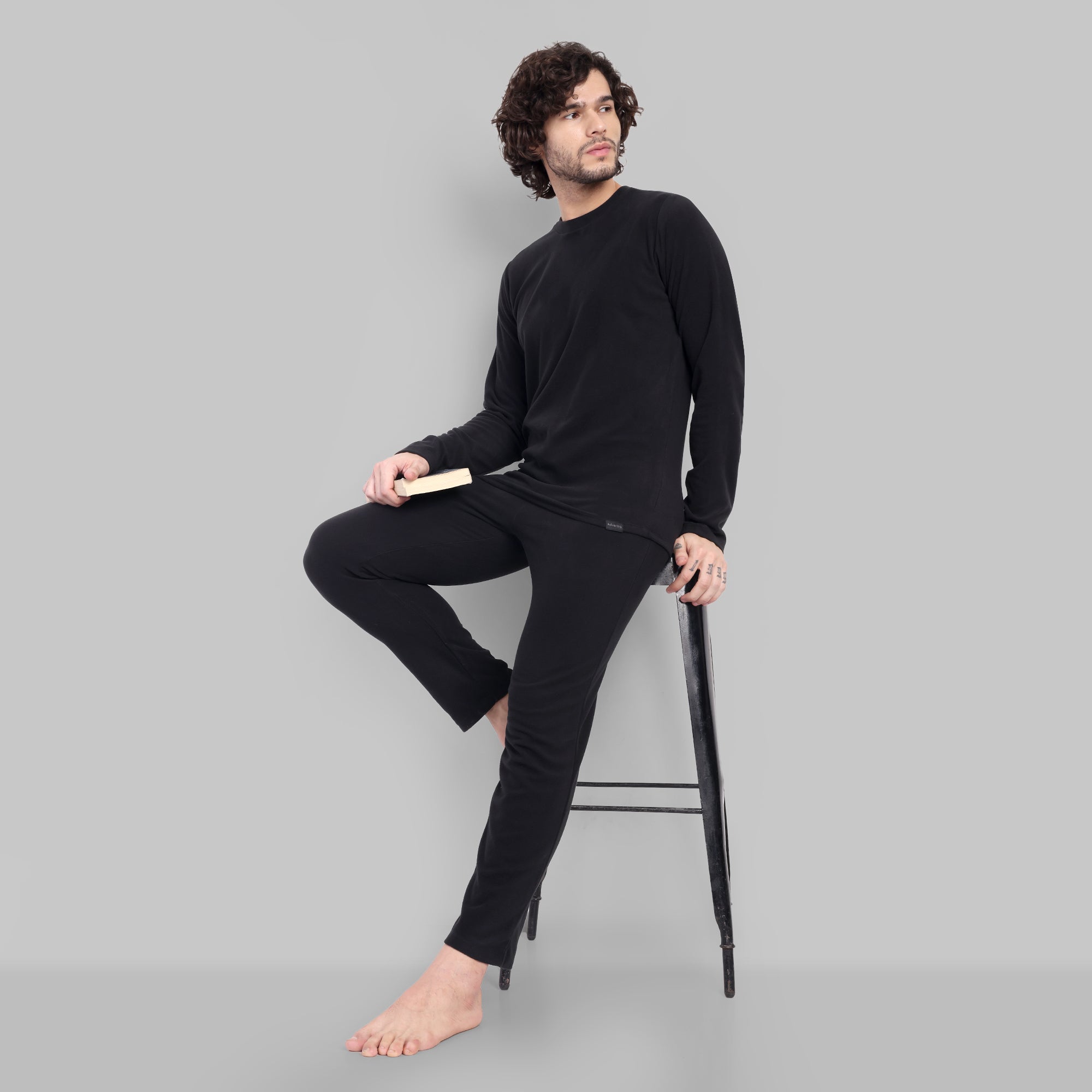 Fleece Thermal Bottom Wear – Winter Base Layer (EH500) Black-thumbmail-7