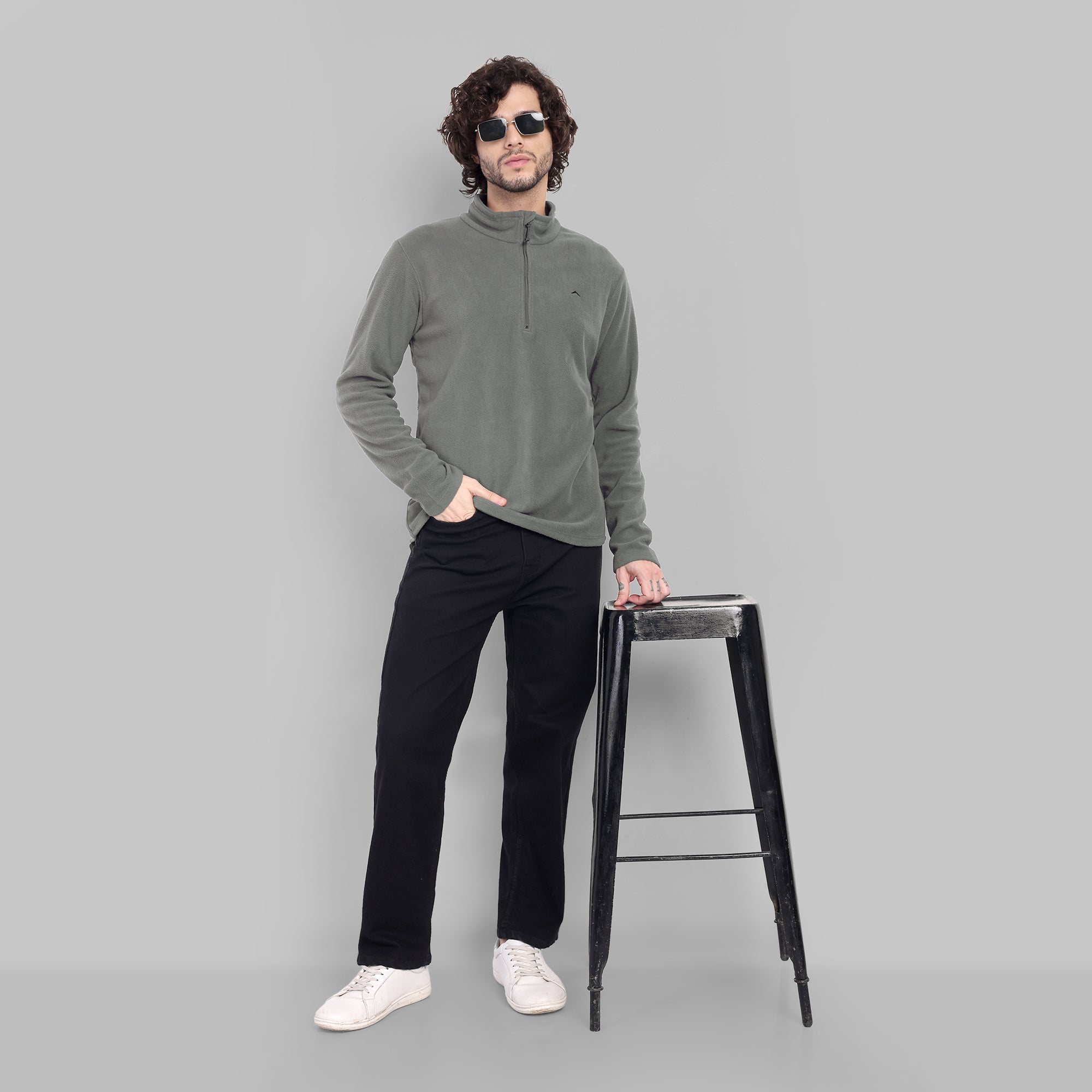 Half Zip Fleece Jacket – Lightweight (ET1000) Pewter Grey-thumbmail-7