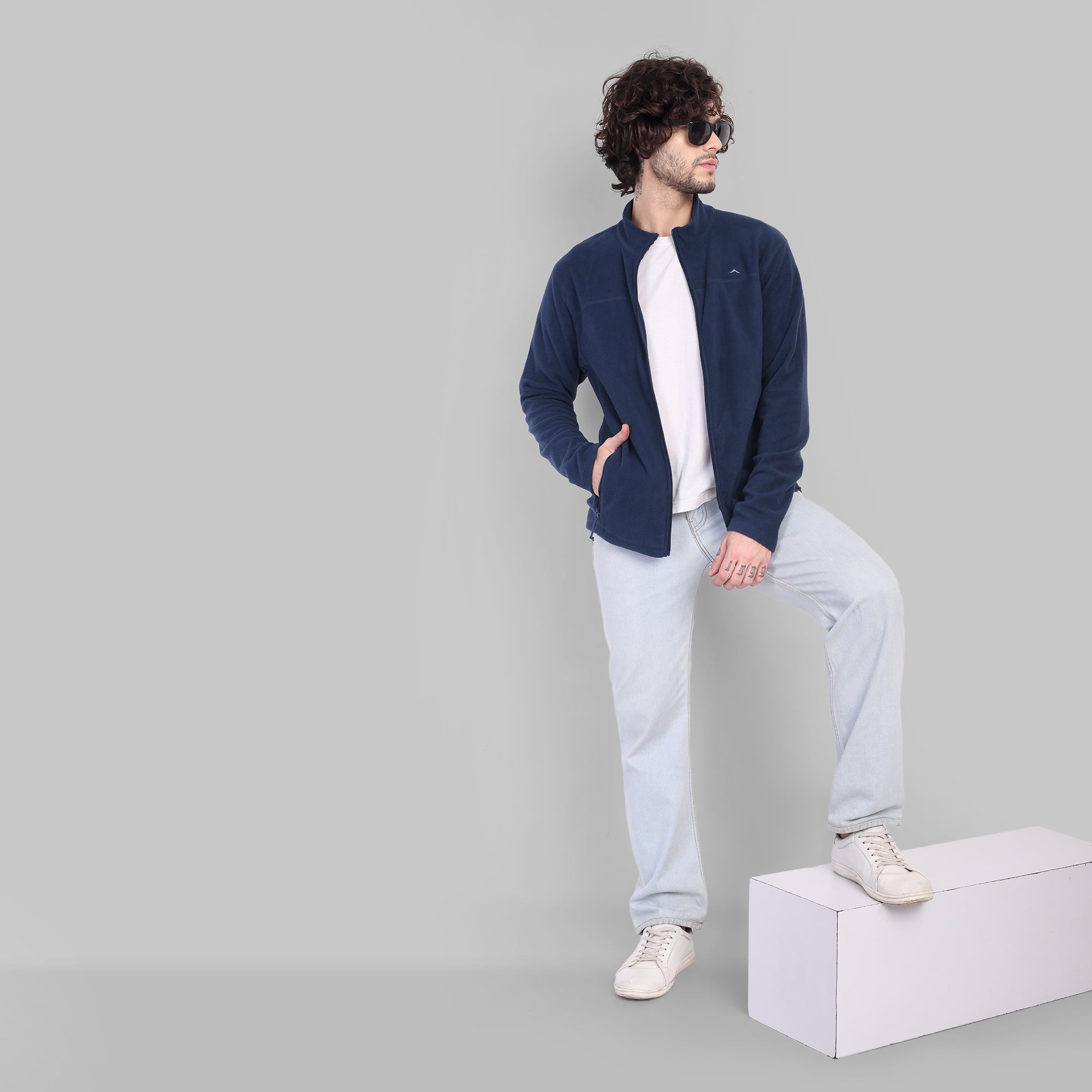 Full Zip Fleece Jacket – Lightweight (ET1000) Navy Blue-thumbmail-7