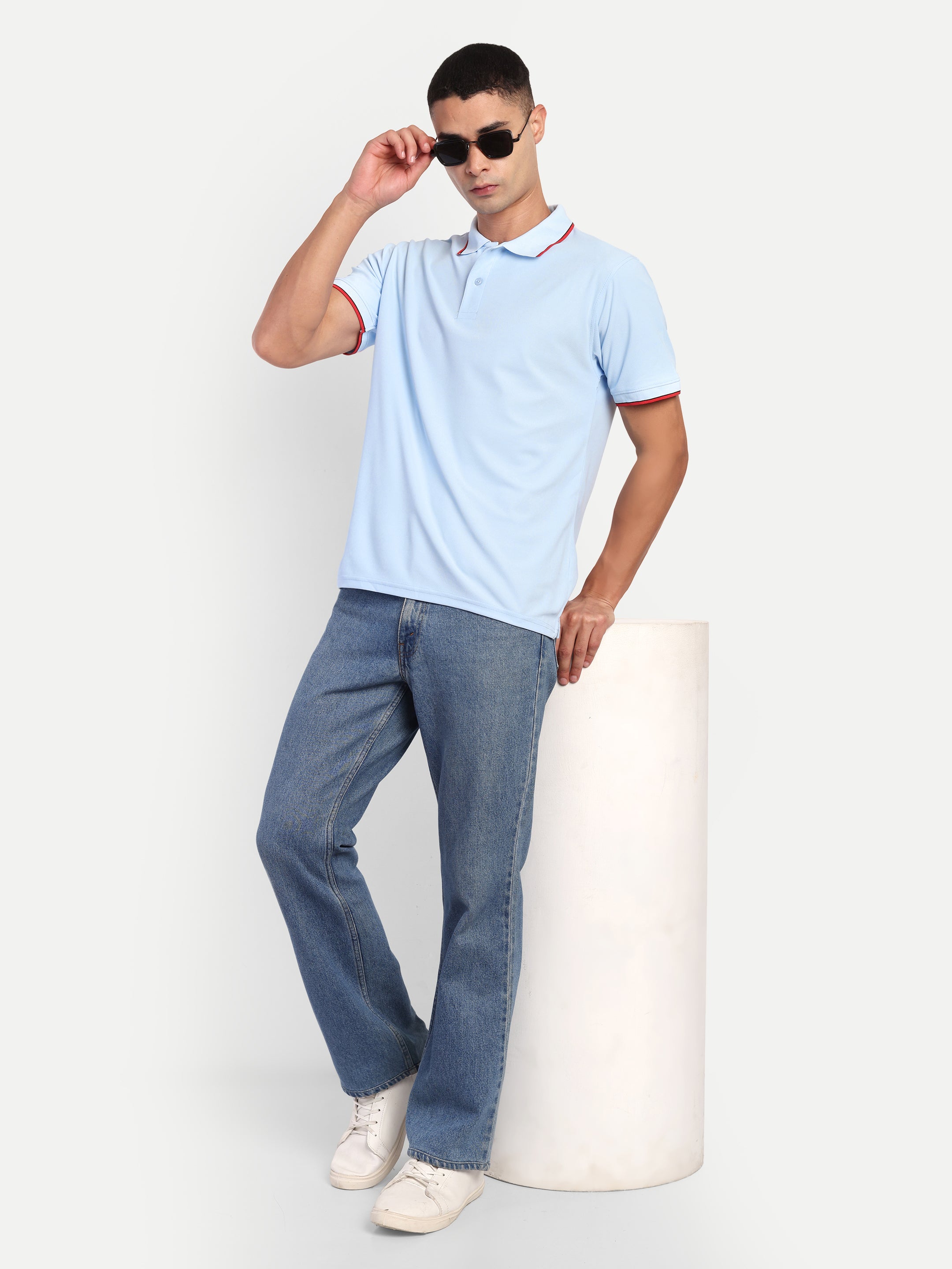 Adventra Polo Half Sleeve Tshirt ADP100 (Sky Blue)-thumbmail-7