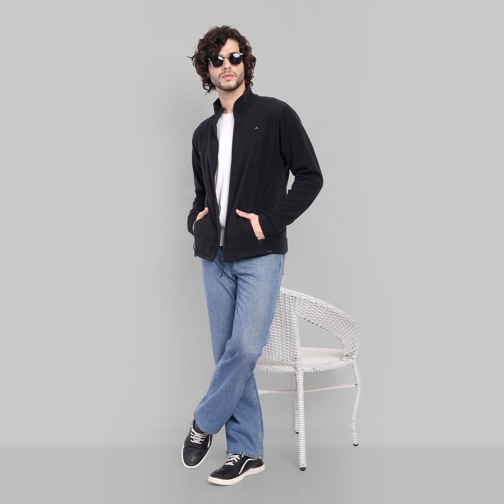 Full Zip Fleece Jacket – Lightweight (ET1000) Black-thumbmail-7