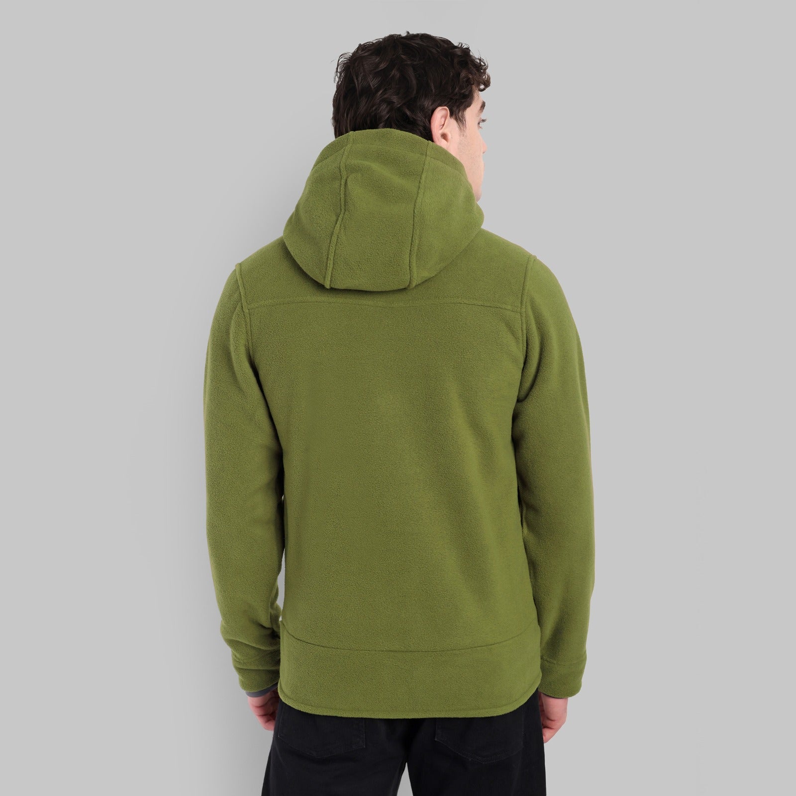 Sherpa Fleece Full Zip Hoodie Jacket – Ultra Warm (ET501) Olive Green-thumbmail-6