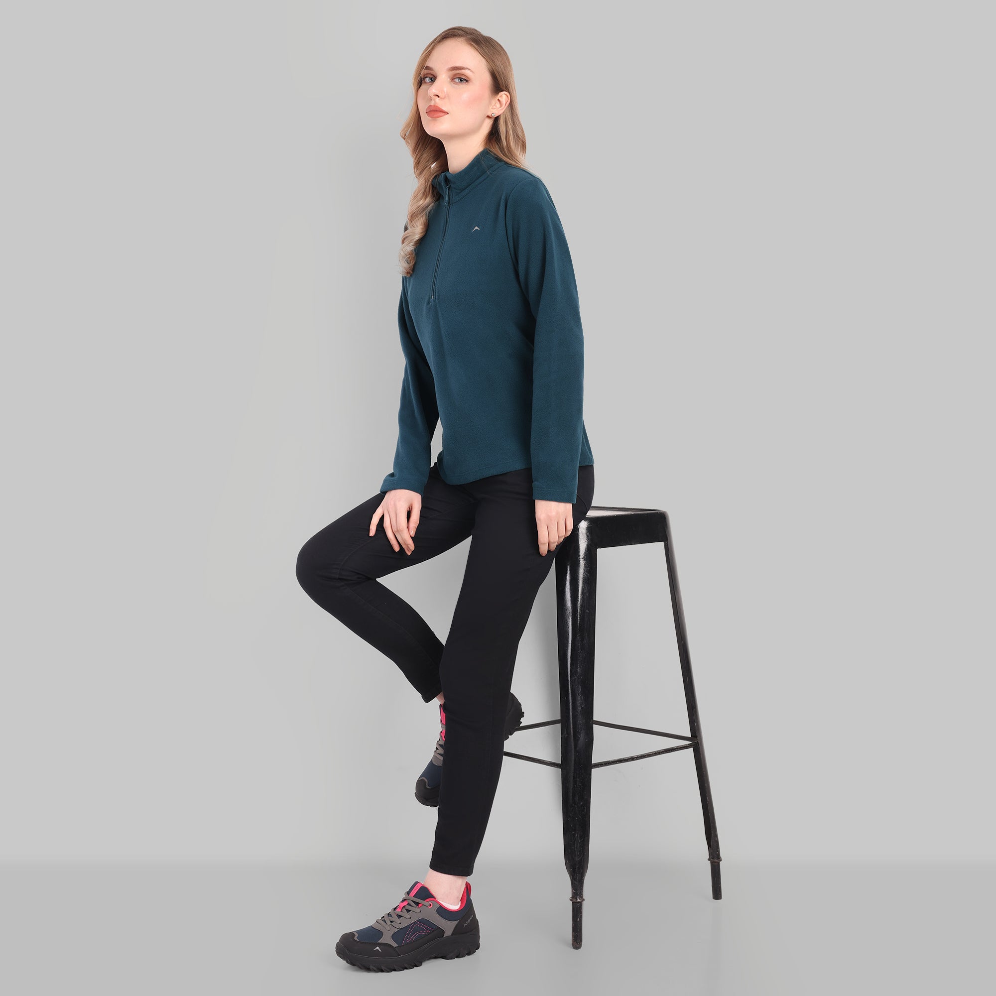 Women Half Zip Fleece Jacket – Lightweight (ET1000) Navy Blue-thumbmail-7