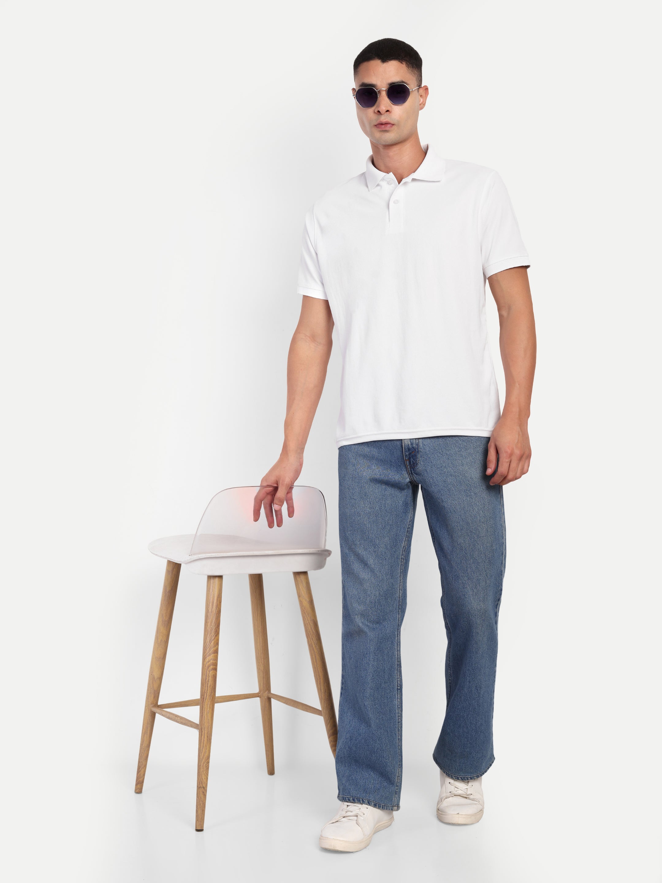 Adventra Polo Half Sleeve Tshirt ADP100 (White)-thumbmail-7