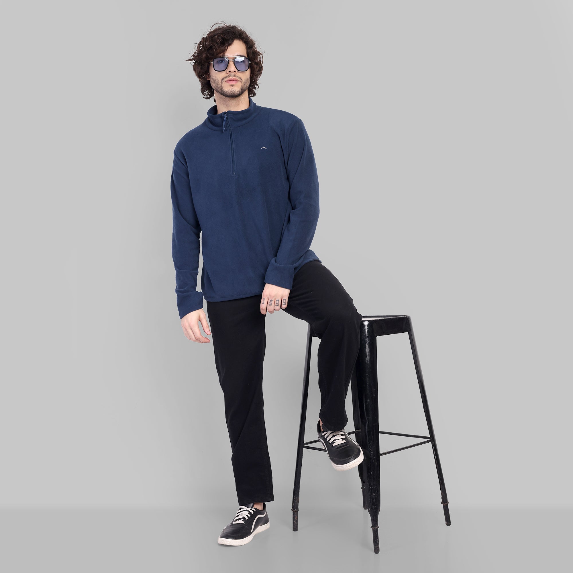 Half Zip Fleece Jacket – Lightweight (ET1000) Navy Blue-thumbmail-7