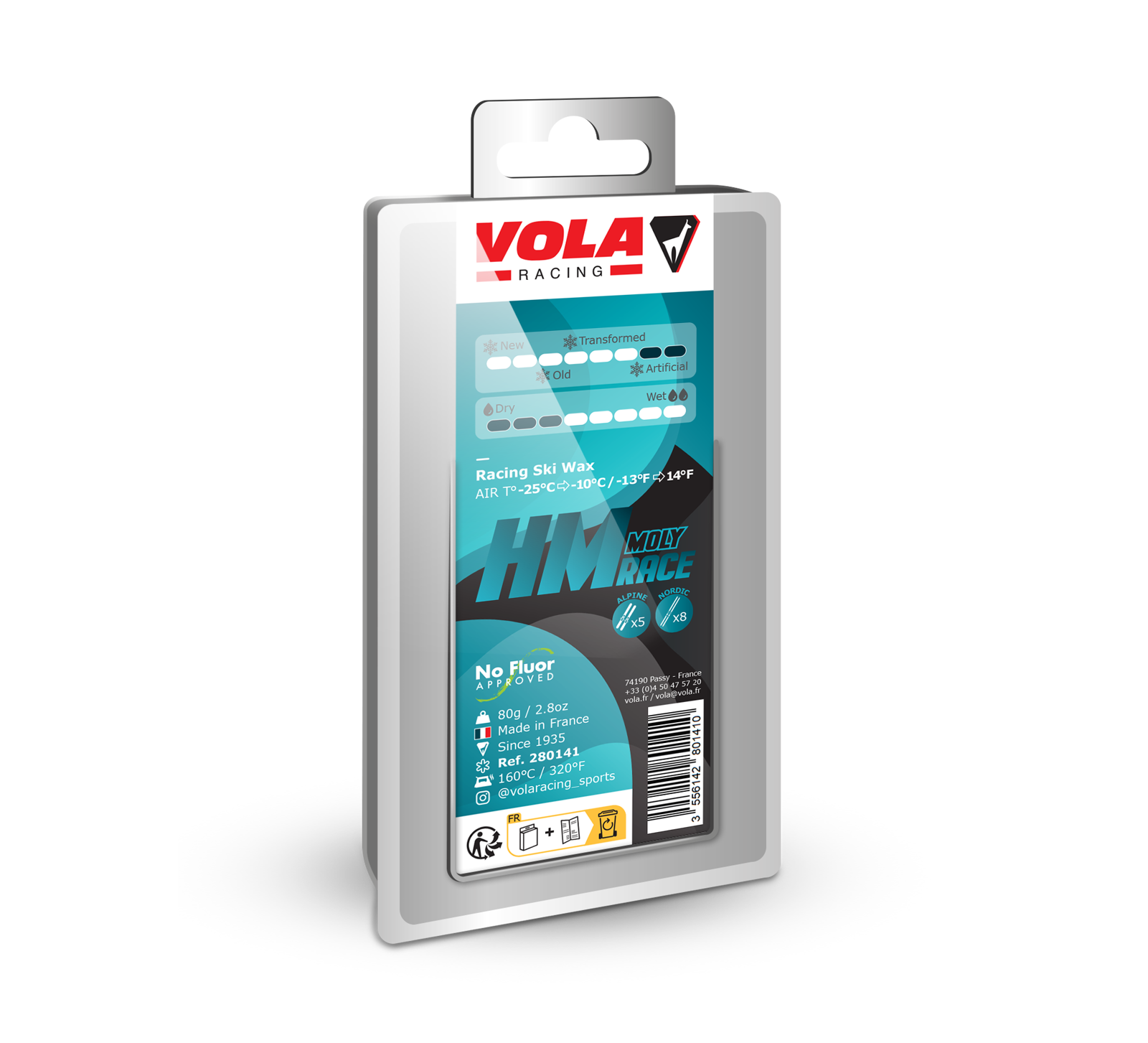Molybden HM Race Ski Wax - Blue 80 g / No fluor