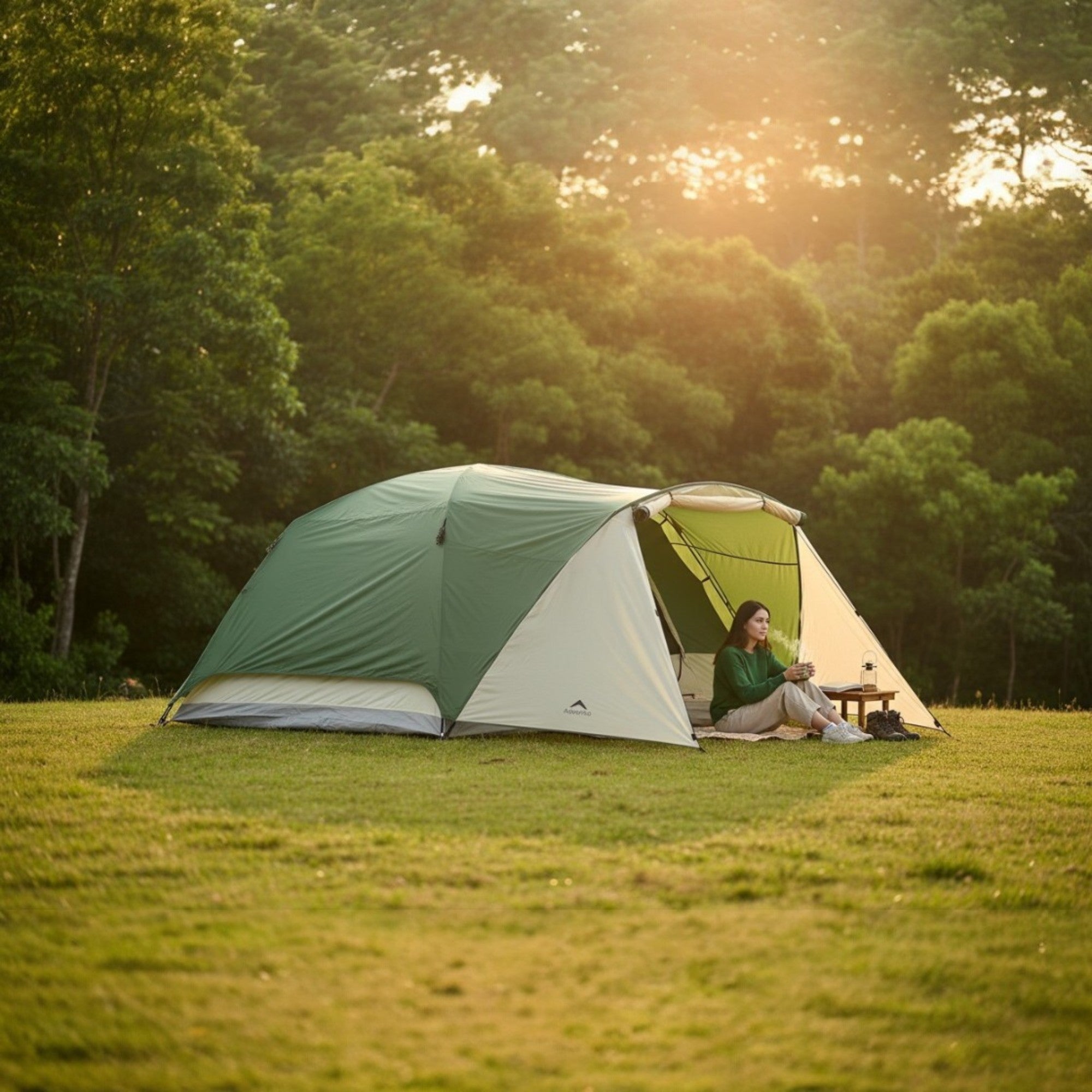 6-Person Waterproof Large Dome Camping Tent with UV Protection & Wind-Ready (ET1106) Green-thumbmail-2