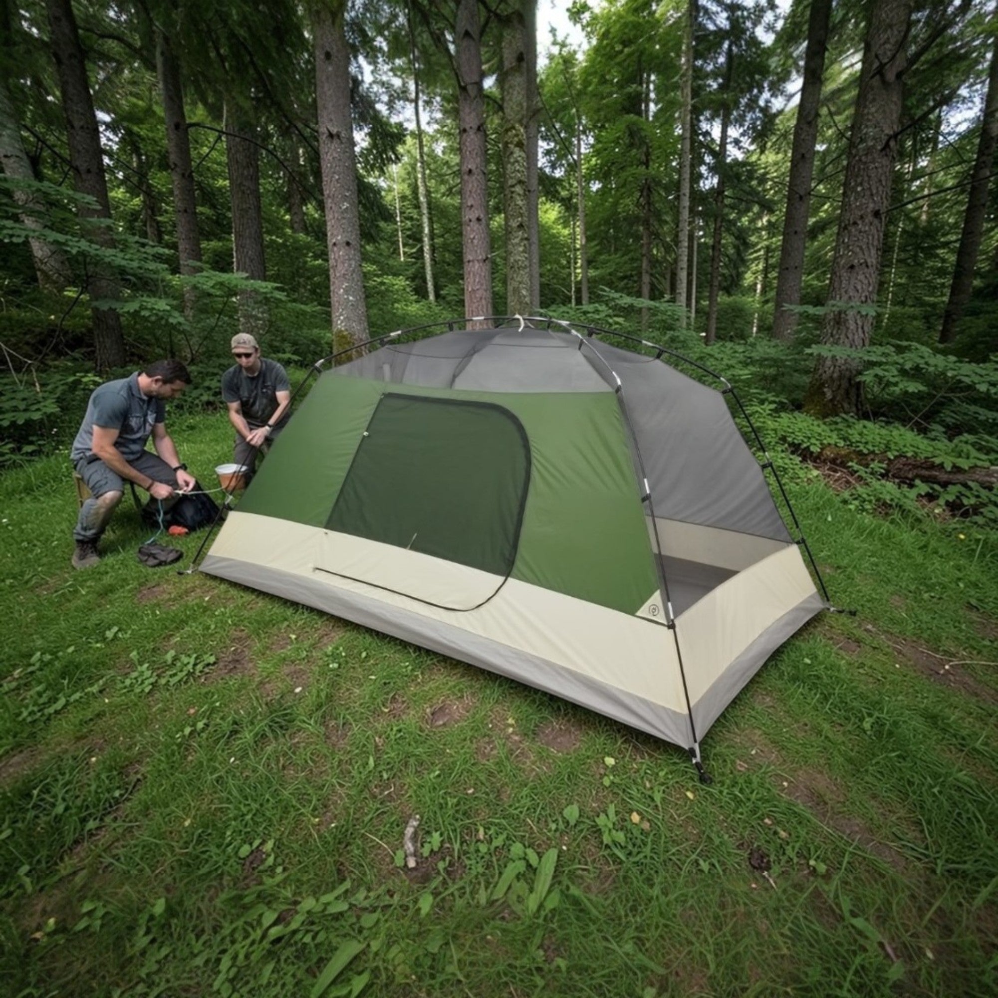 6-Person Waterproof Large Dome Camping Tent with UV Protection & Wind-Ready (ET1106) Green-thumbmail-4