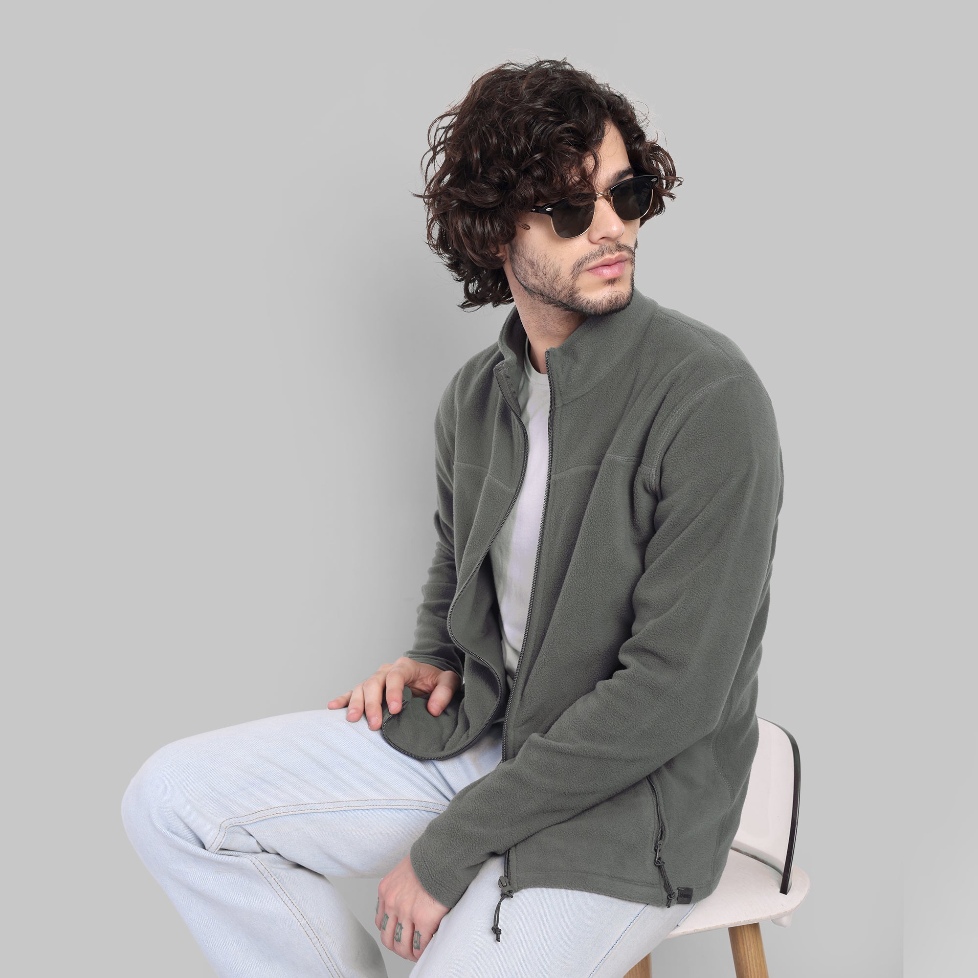 Full Zip Fleece Jacket – Lightweight (ET1000) Pewter Grey-thumbmail-8