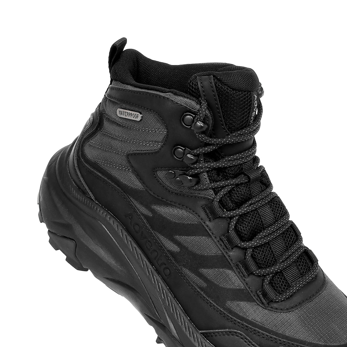 Waterproof Mid Ankle Hiking Shoes with Anti-Skid Rubber Sole (ET1112) - Black-thumbmail-11