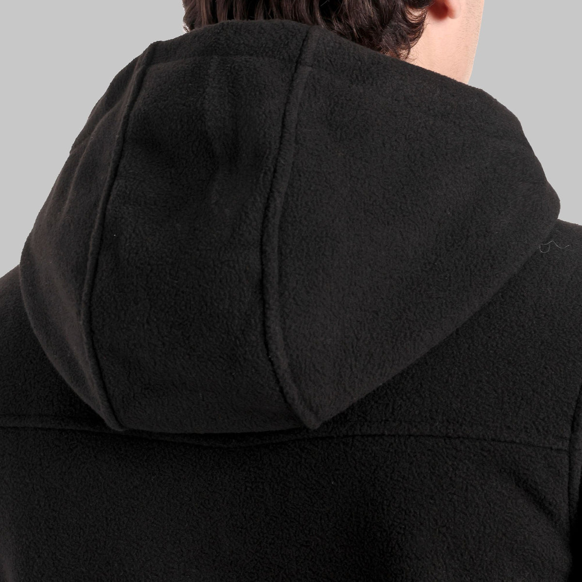 Sherpa Fleece Full Zip Hoodie Jacket – Ultra Warm (ET501) Black-thumbmail-3