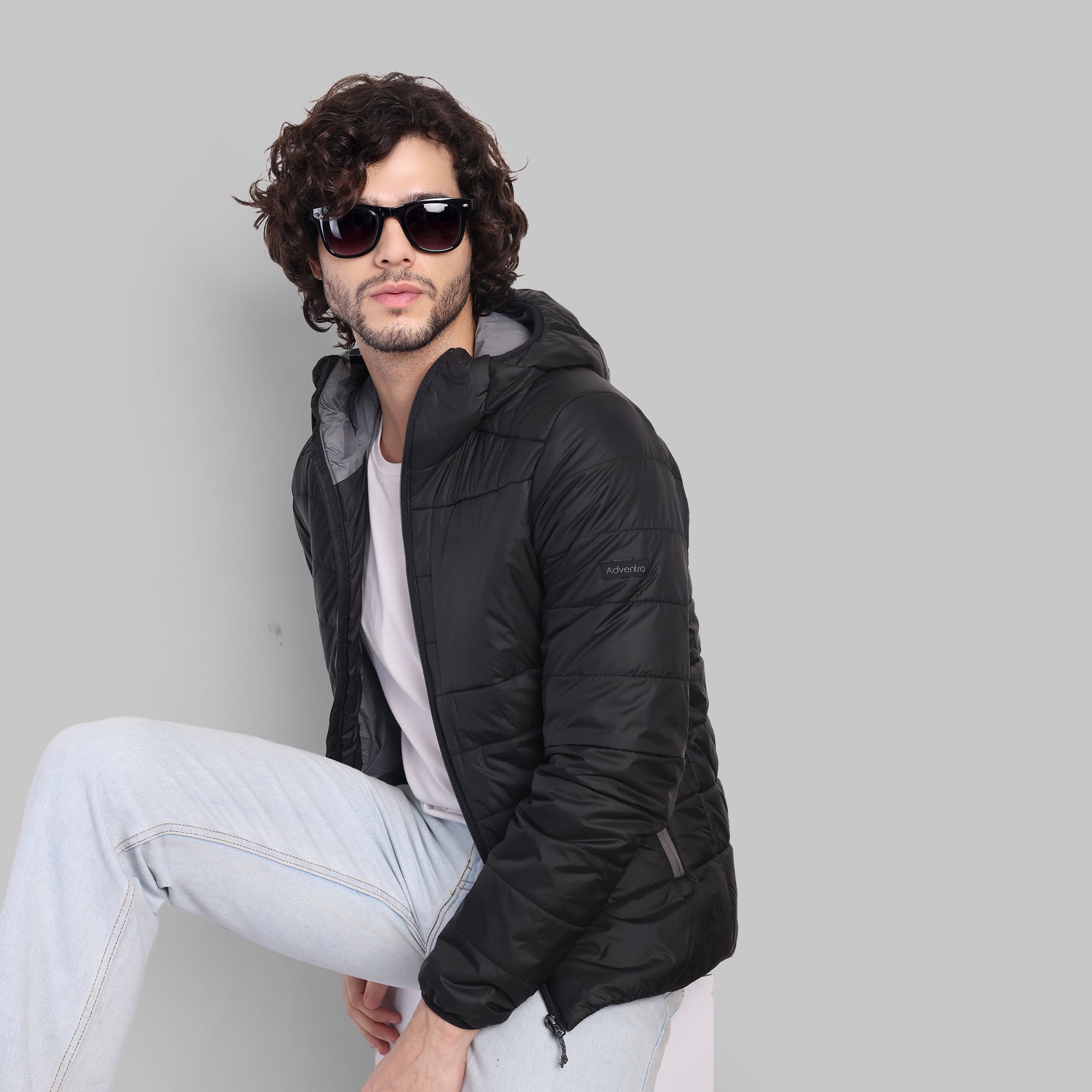 Lightweight Packable Jacket with Hood – Water-Repellent & Insulated -5°C (ET1100) – Black-thumbmail-7