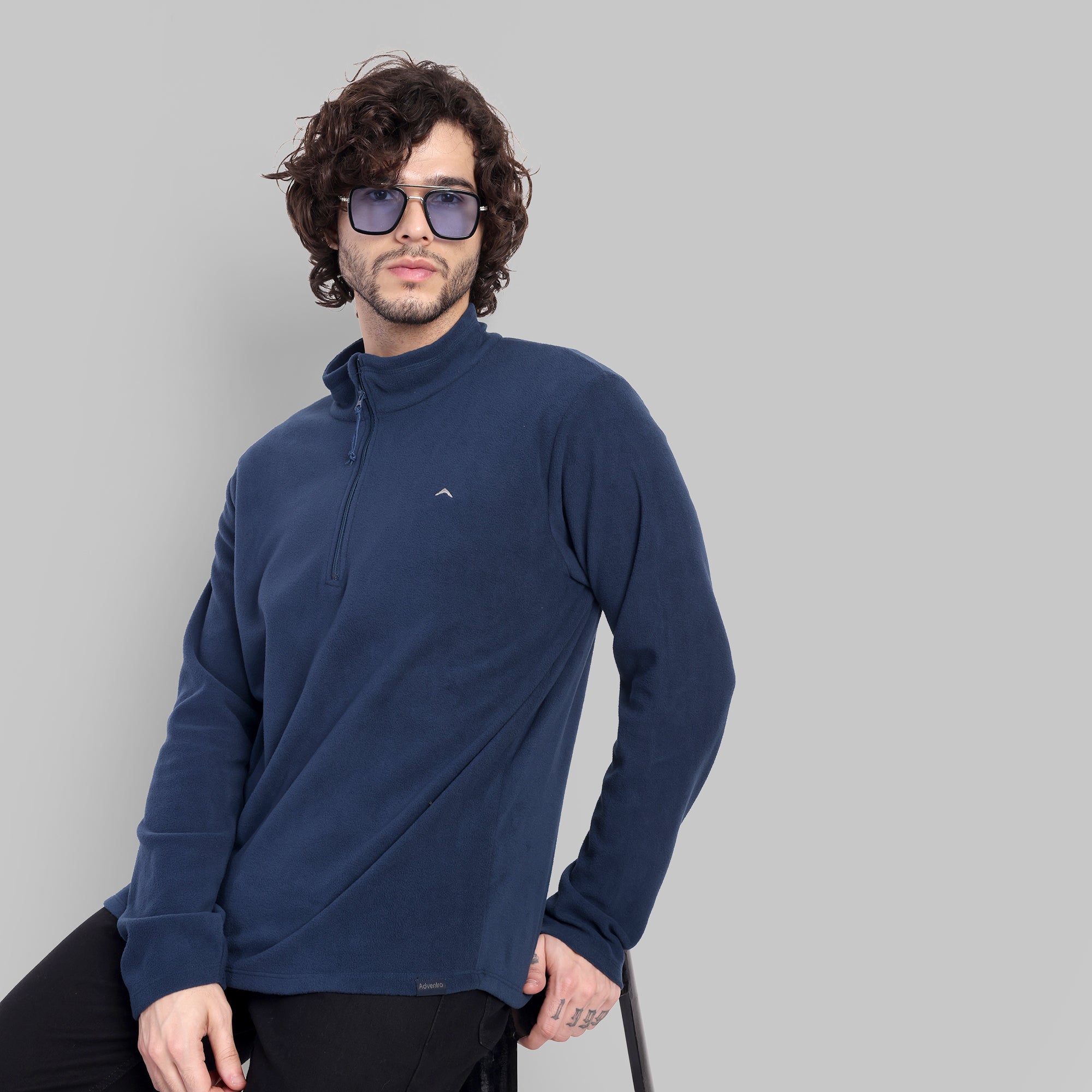 Half Zip Fleece Jacket – Lightweight (ET1000) Navy Blue-thumbmail-8