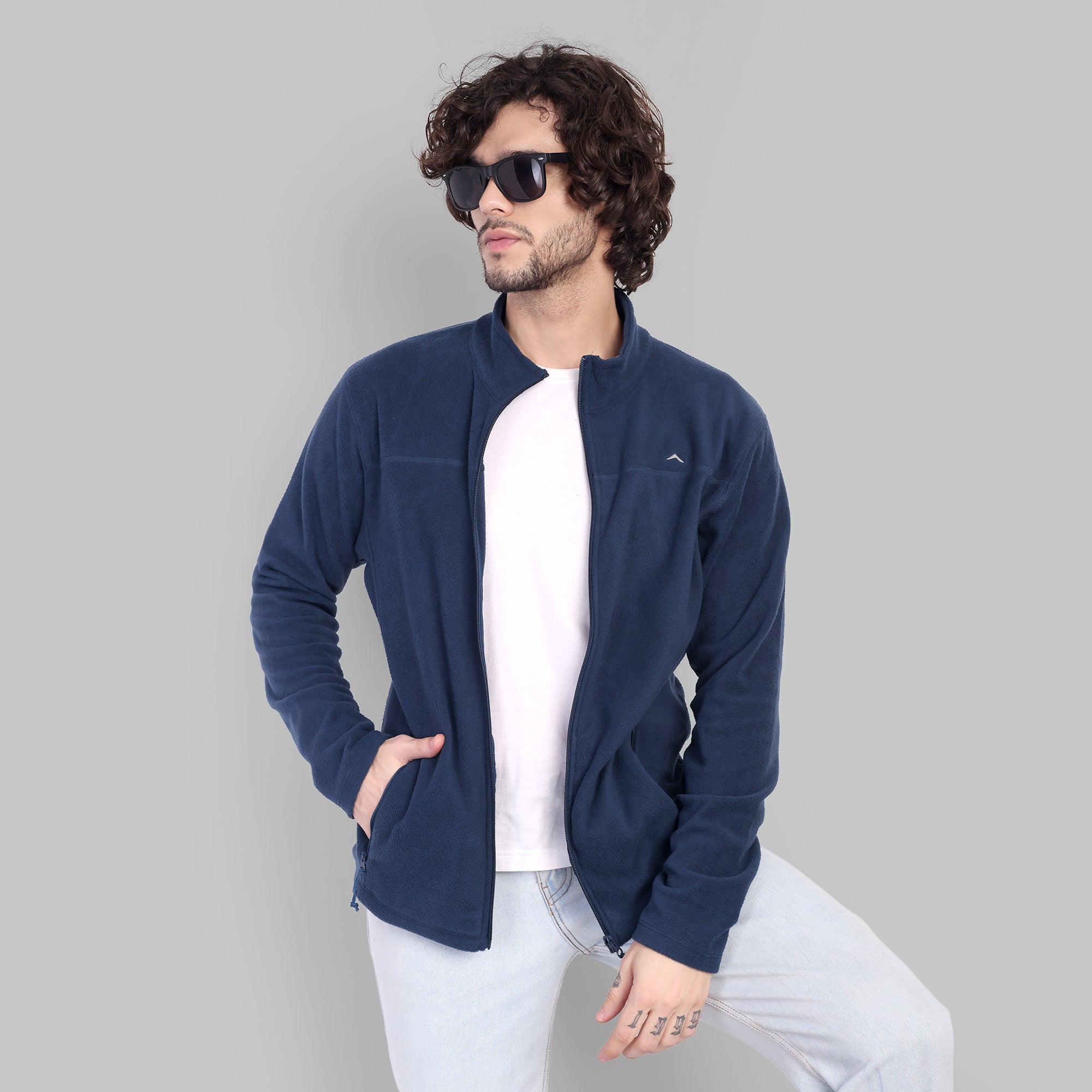 Full Zip Fleece Jacket – Lightweight (ET1000) Navy Blue-thumbmail-8
