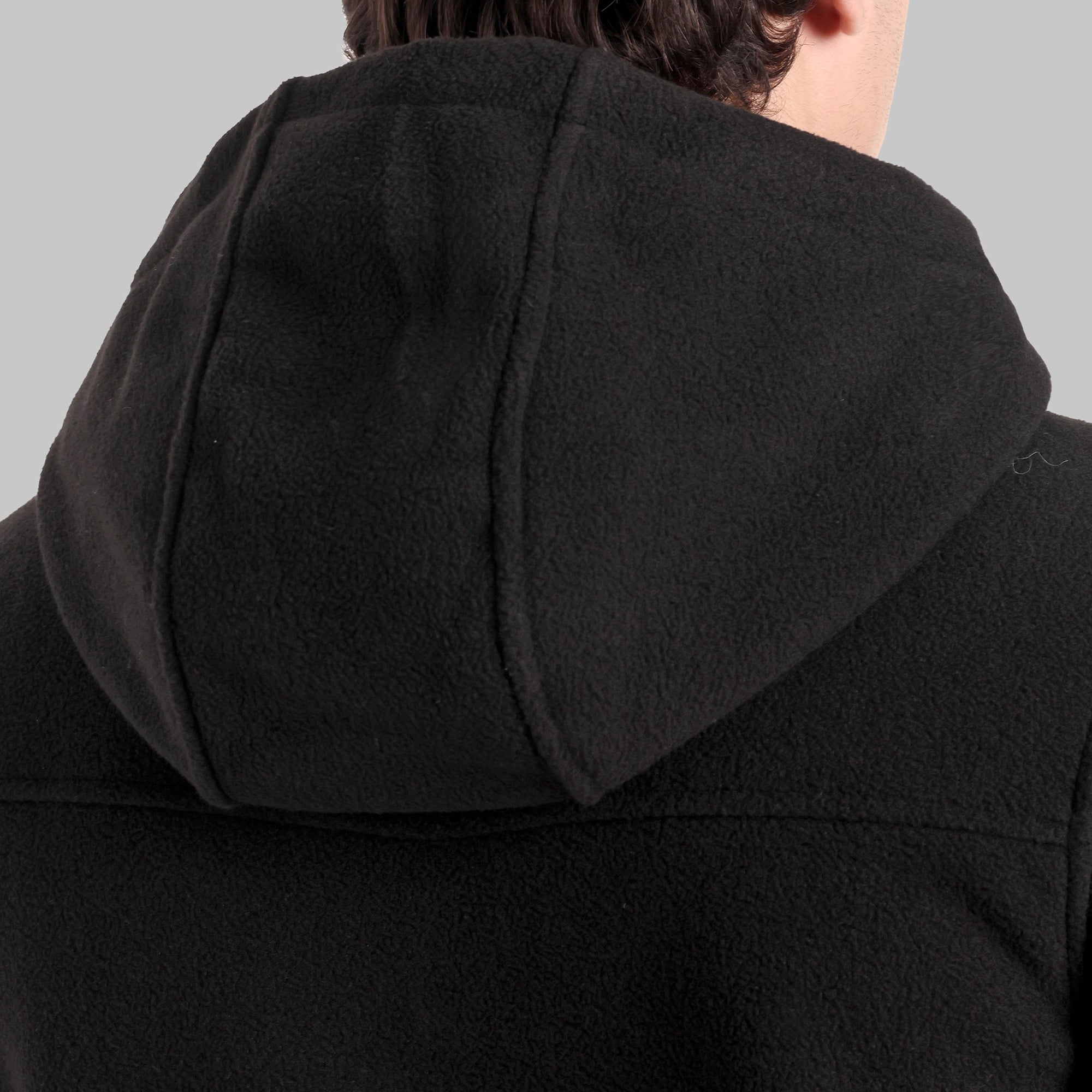 Sherpa Fleece Full Zip Hoodie Jacket – Ultra Warm (ET501) Black-thumbmail-4