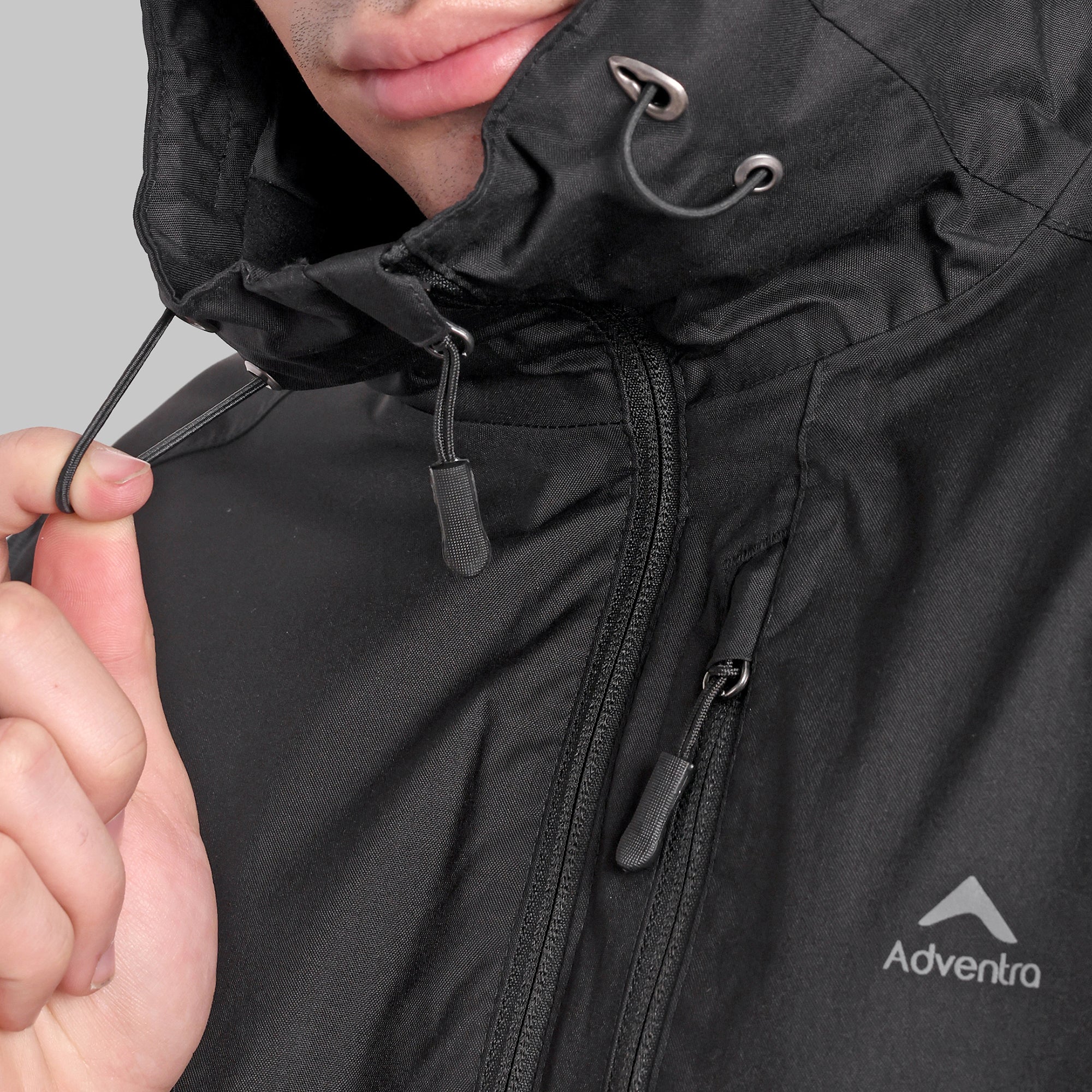 Waterproof Hooded Jacket with Pockets – Warm -10°C (ET1100) Grey/Black-thumbmail-8