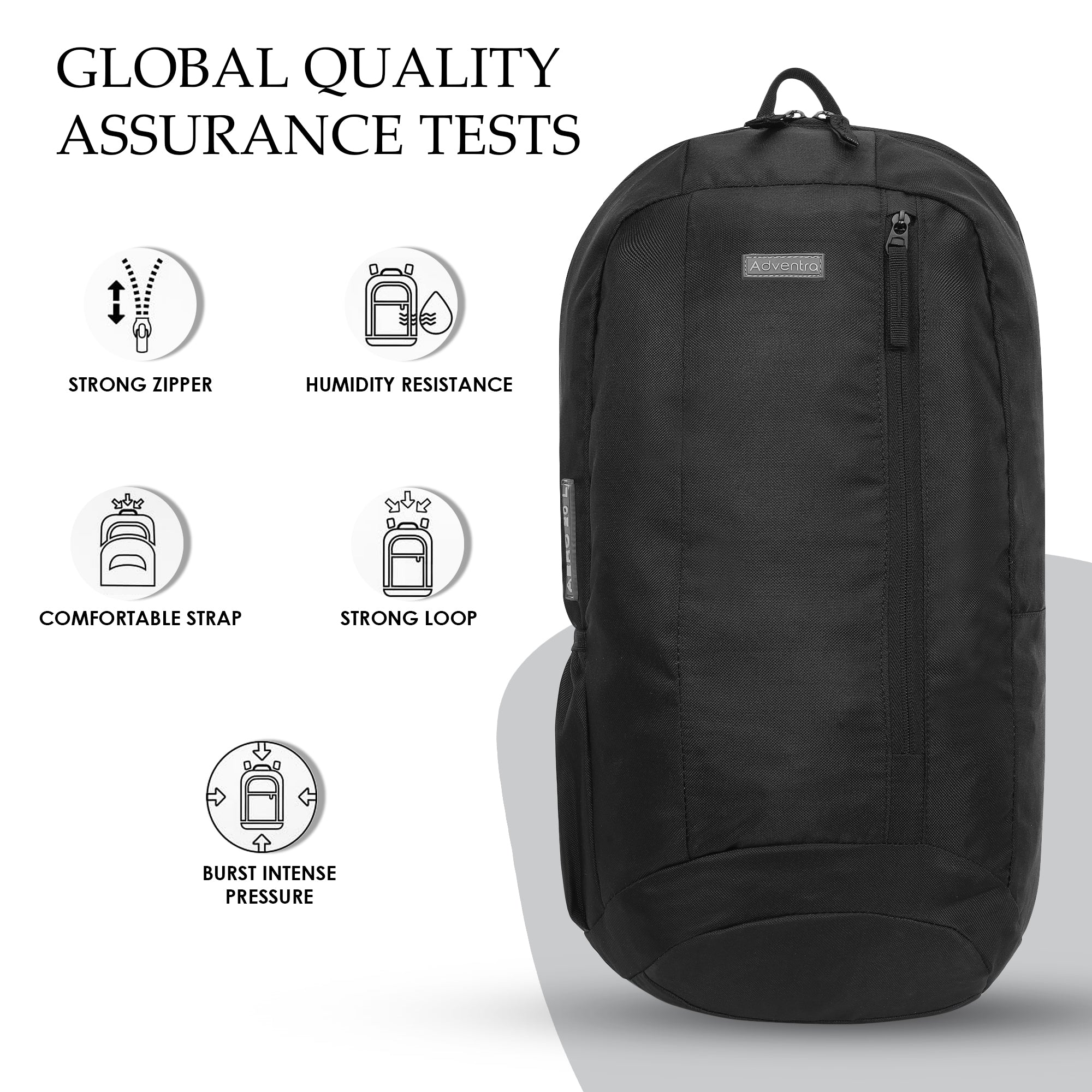 20L Everyday Backpack with Padded Straps - AERO (EH101) Black-thumbmail-4