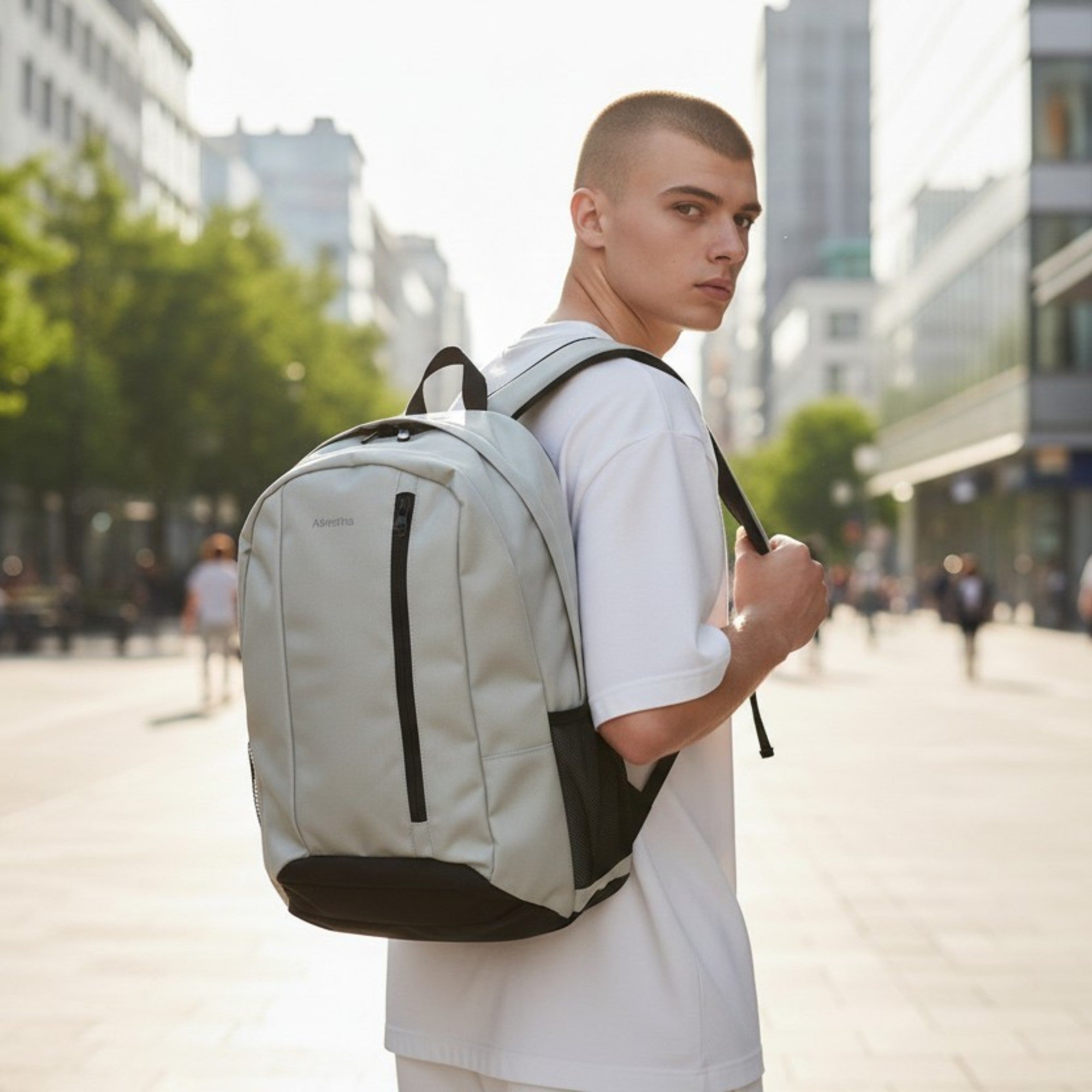 Adventra 20L Everyday Backpack with Padded Straps – Lightweight Durable Laptop Bag (AERO EH101 Grey)-thumbmail-2