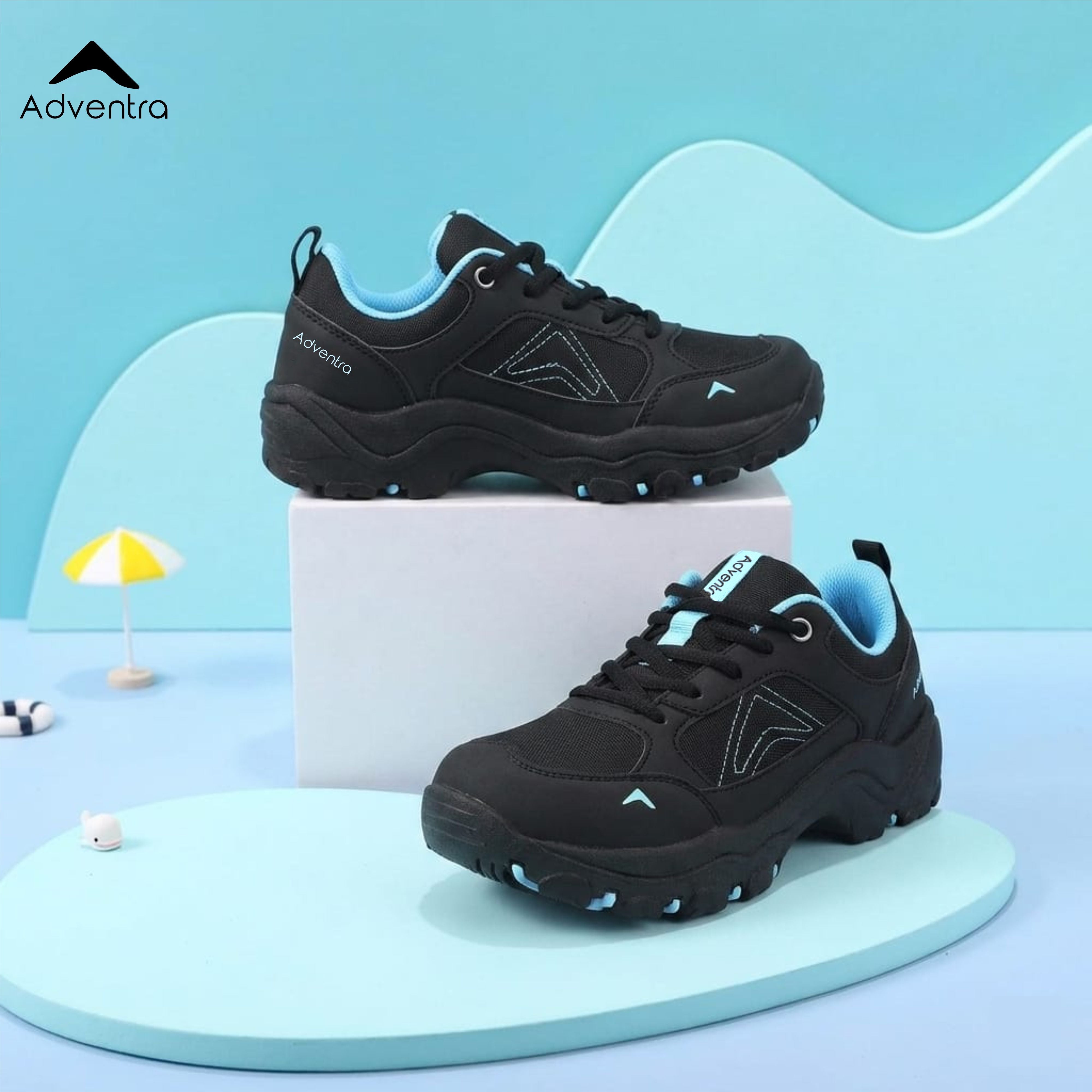 Kids Low-Top Hiking Shoes with Anti-Skid Rubber Sole (EH500) Black-thumbmail-2