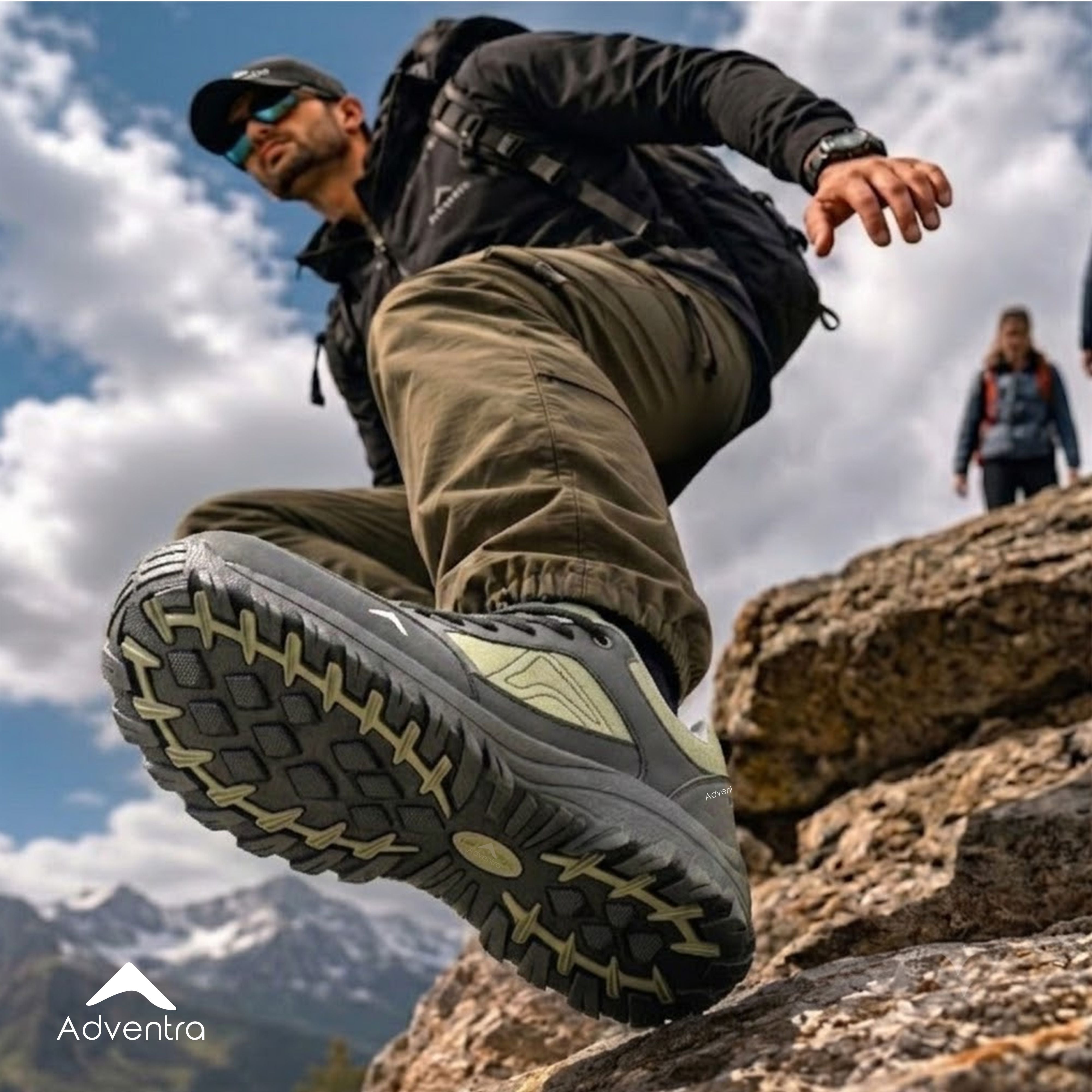 Low-Top Hiking Shoes with Anti-Skid Rubber Sole (EH500) Olive Green-thumbmail-2