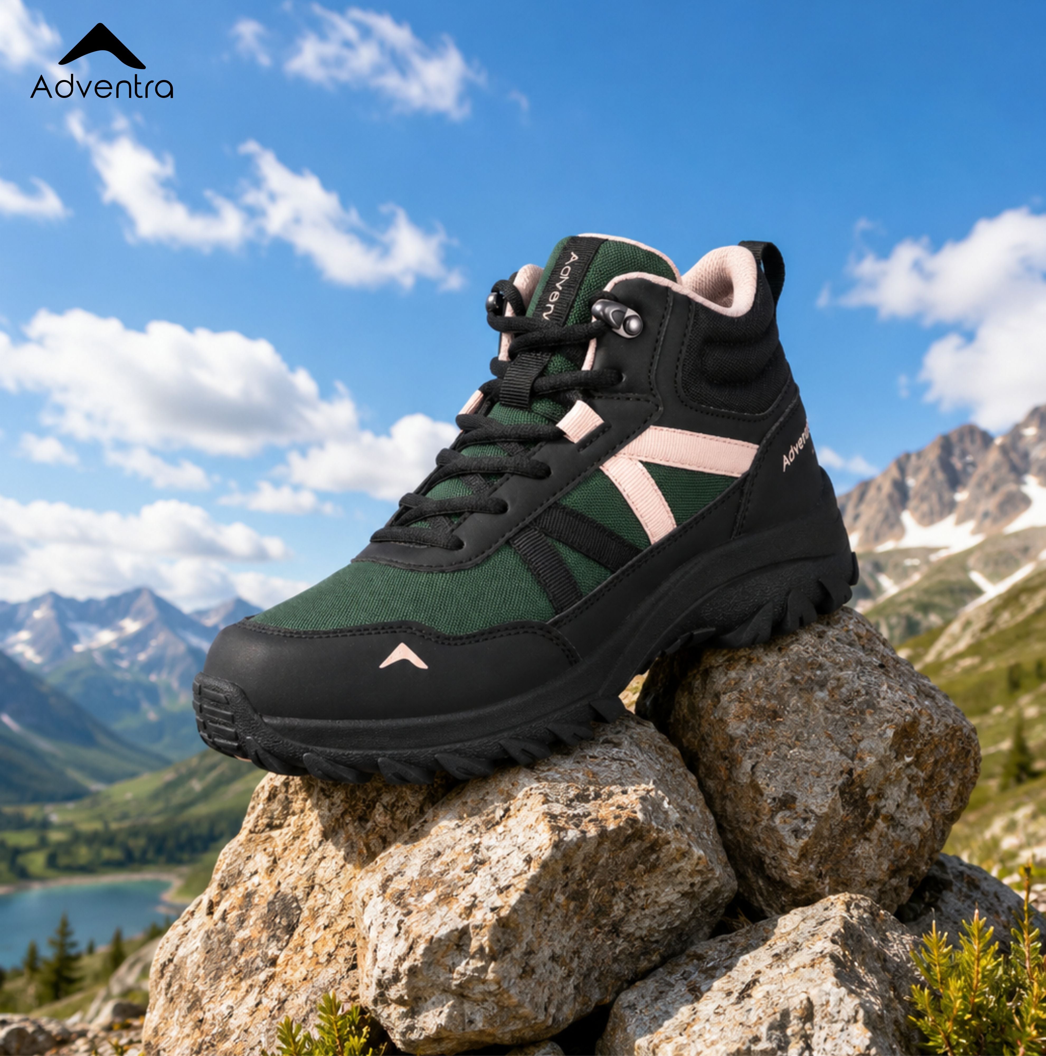 Men Mid-Top Hiking Shoes with Anti-Skid Full Rubber Sole (EH900) Green-thumbmail-3