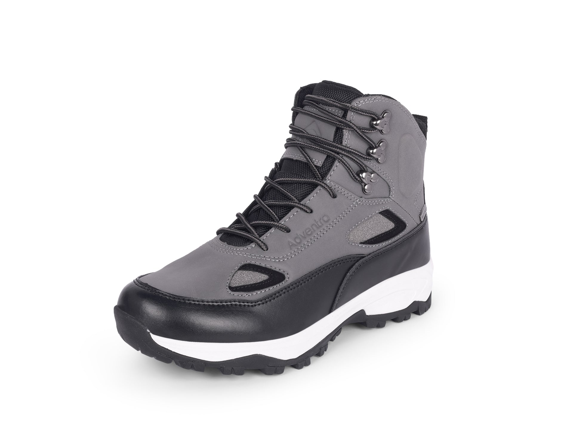 Men Waterproof Mid-Top Trekking Shoes with 4mm Lug Sole (ET1105) Grey-thumbmail-7