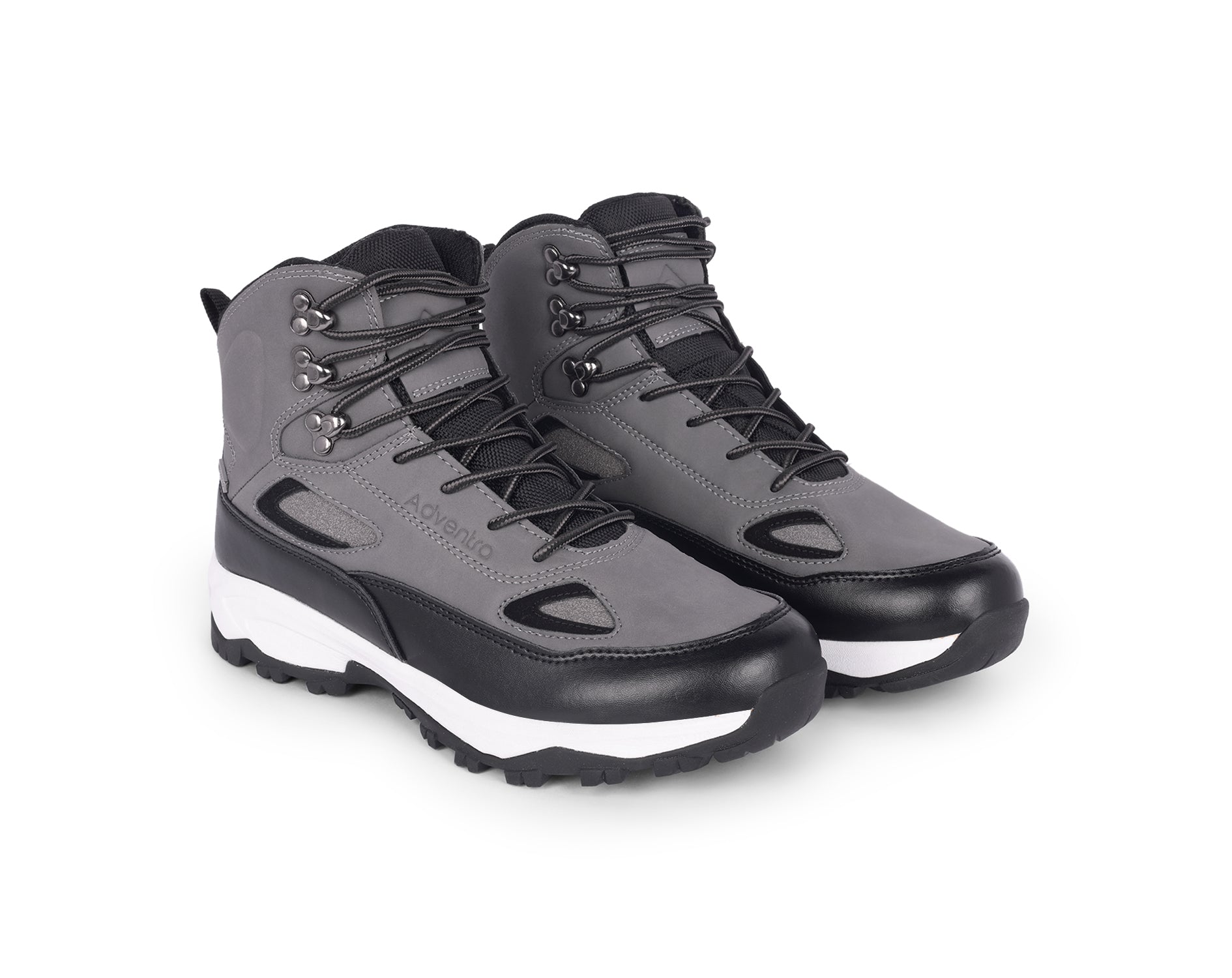 Men Waterproof Mid-Top Trekking Shoes with 4mm Lug Sole (ET1105) Grey-thumbmail-4